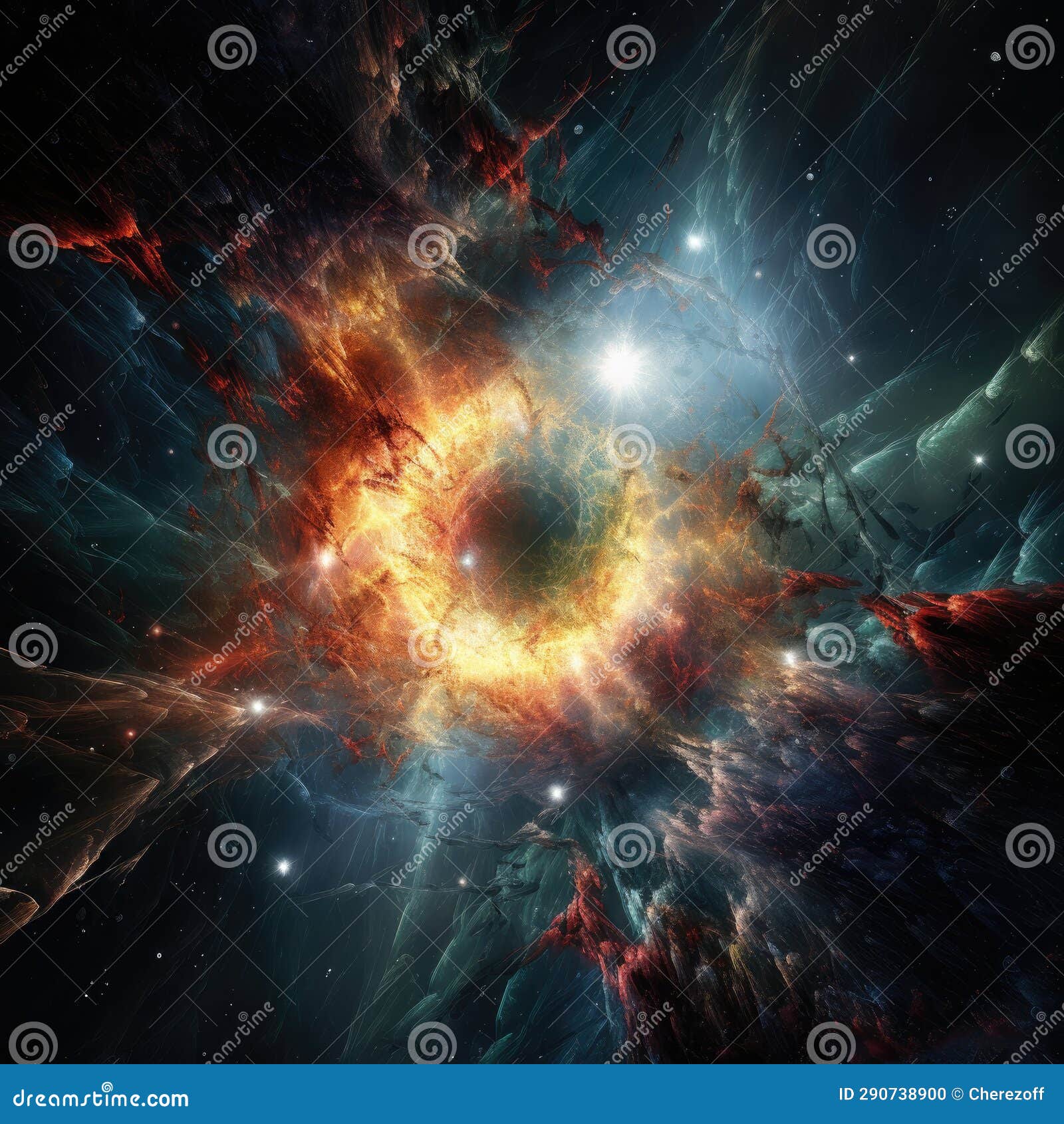 Illustration of the Big Bang in the Universe Stock Photo - Image of