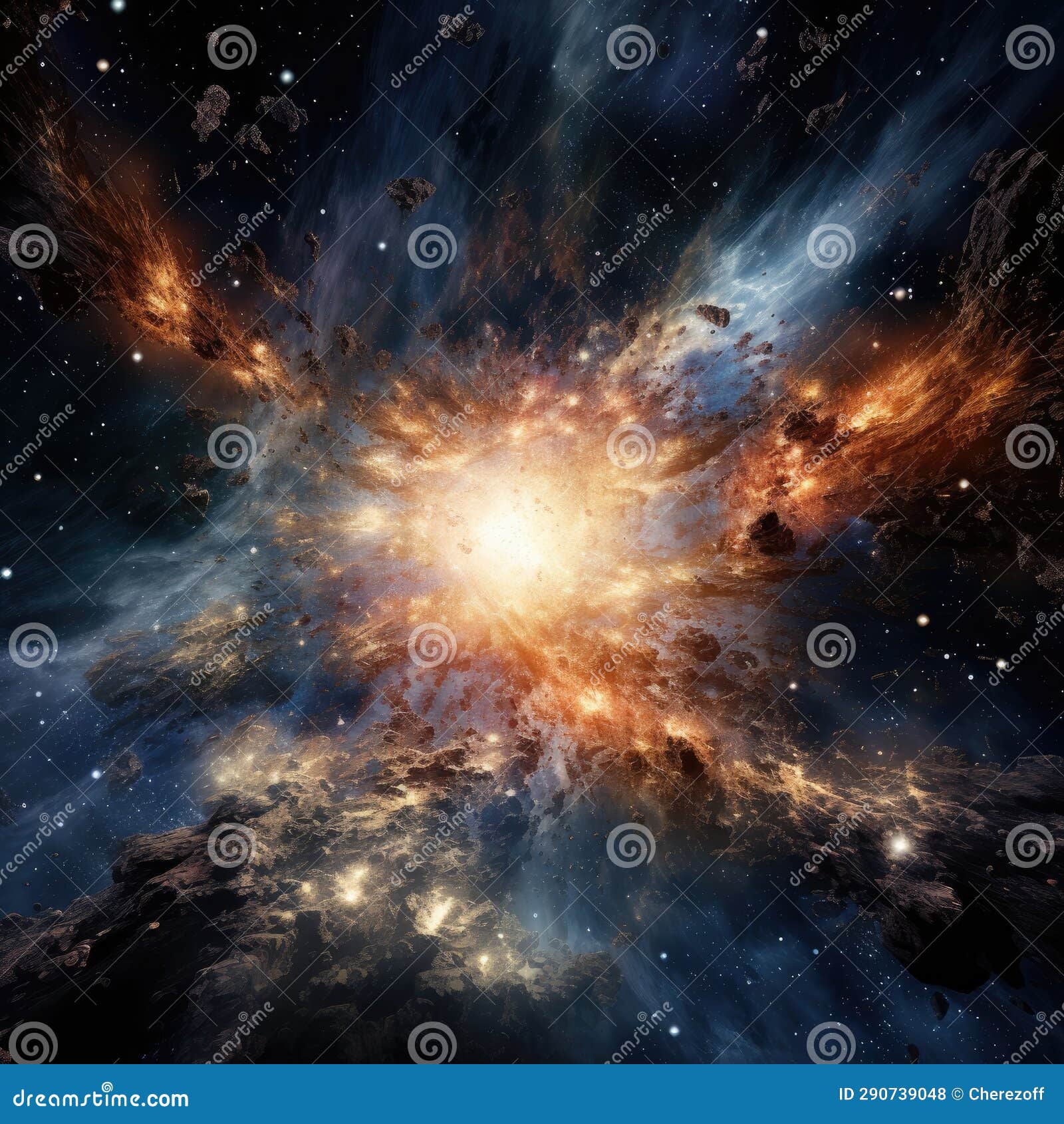 Illustration of the Big Bang in the Universe Stock Photo - Image of