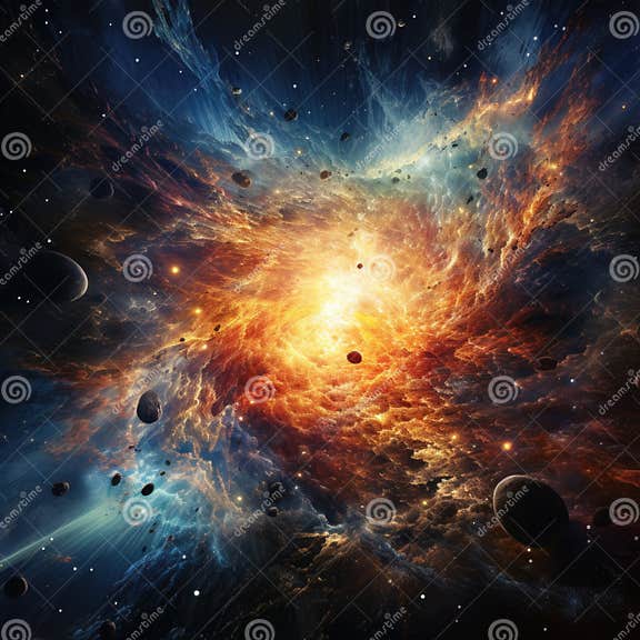 Illustration of the Big Bang in the Universe Stock Image - Image of