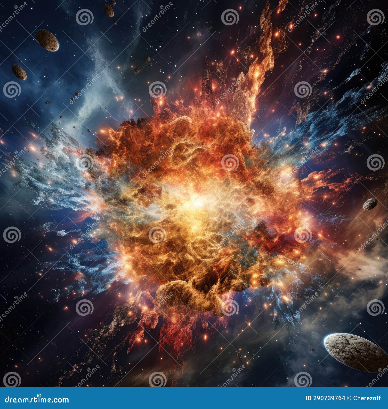 Illustration of the Big Bang in the Universe Stock Photo - Image of