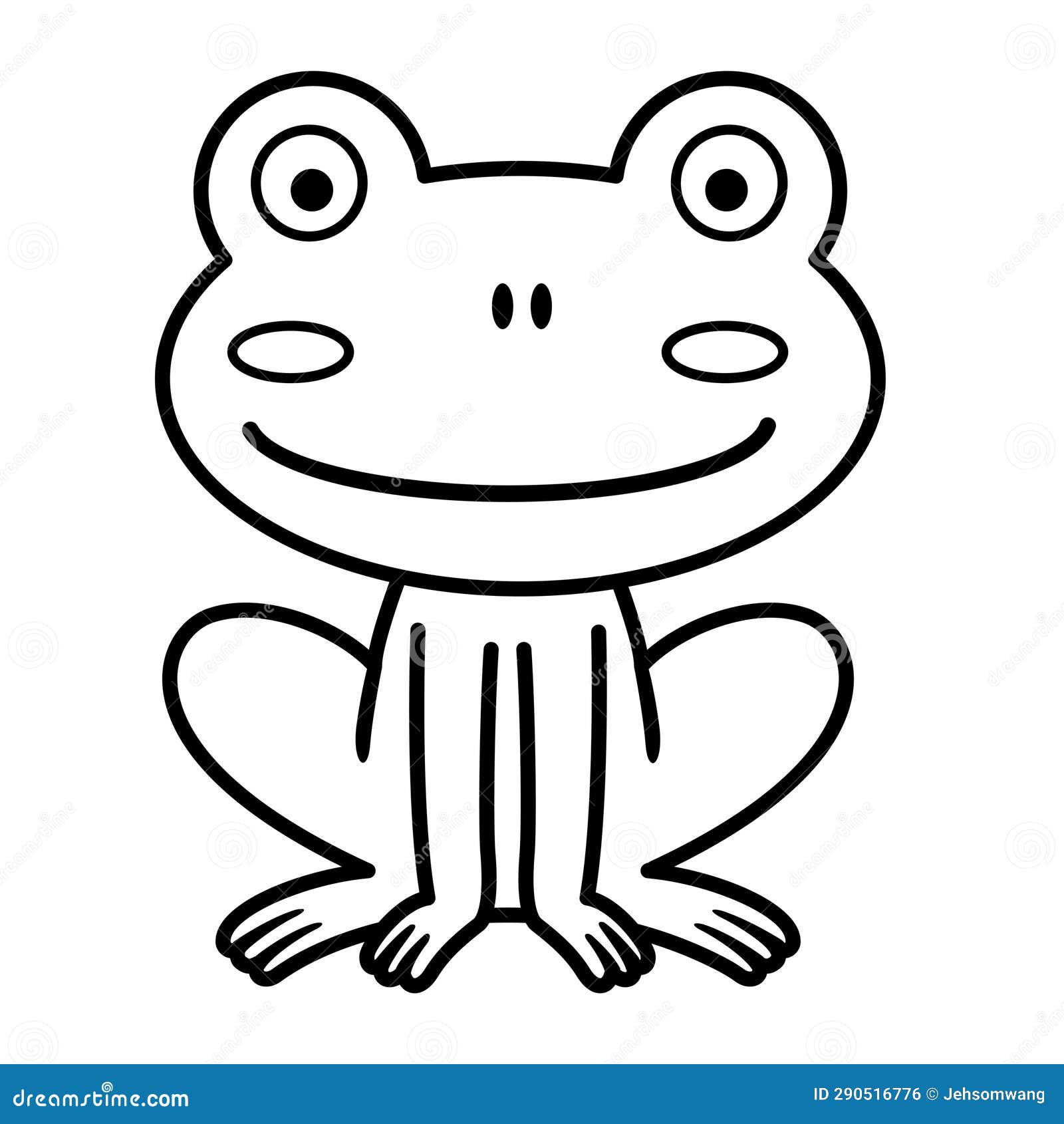 Illustration Black and White Frog Stock Vector - Illustration of happy