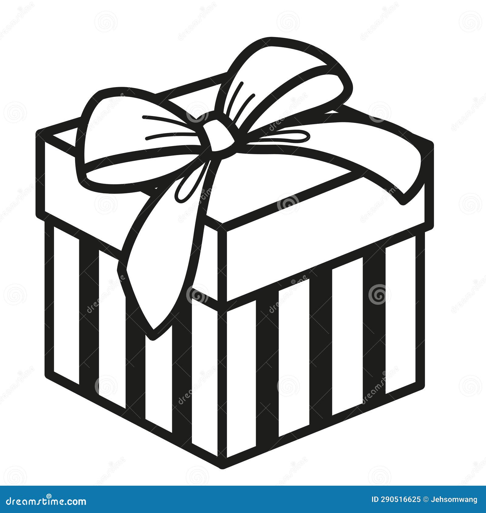 Illustration Black and White Gift Box Stock Illustration Illustration