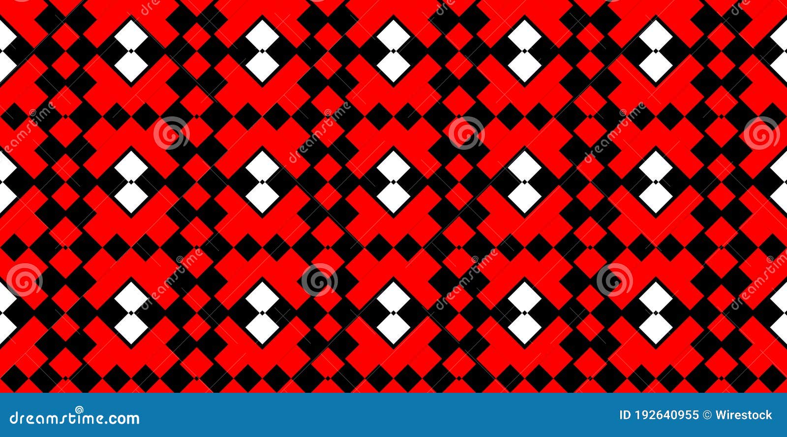 Illustration of a Black and White Square Shape Pattern Isolated on a