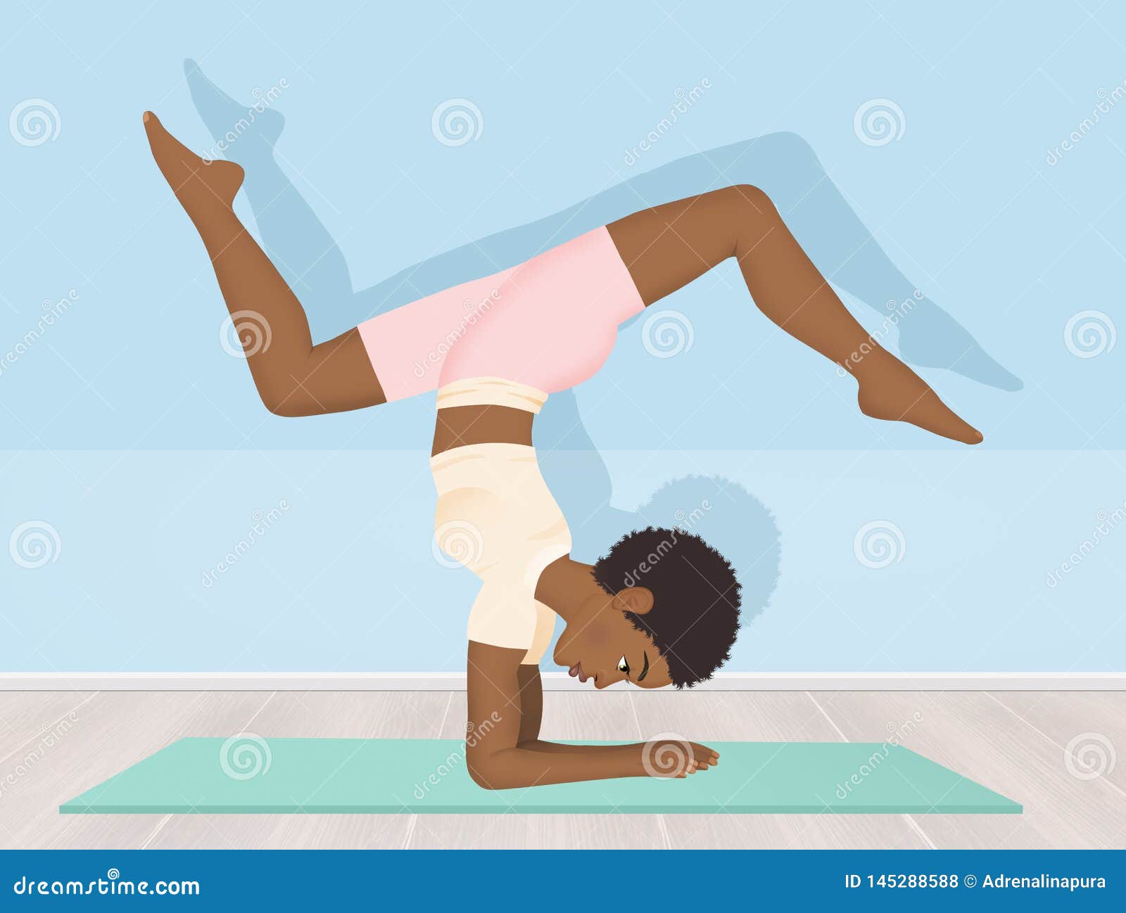 African America Yoga Sticker-Black Woman Fitness 2x2 and 4x4 Sticker-Yogabella Black Woman Yoga Sticker