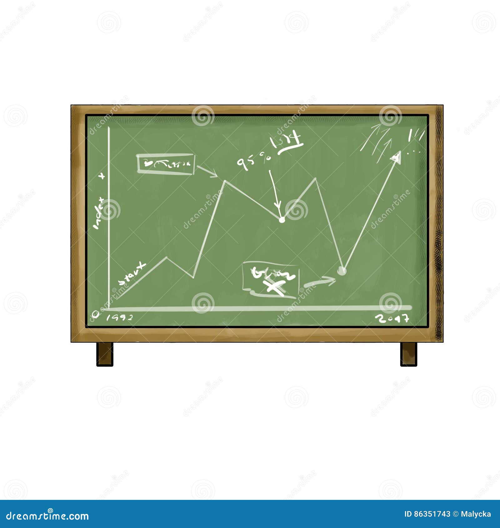Blackboard with chart stock illustration. Illustration of banners Chart Black Board