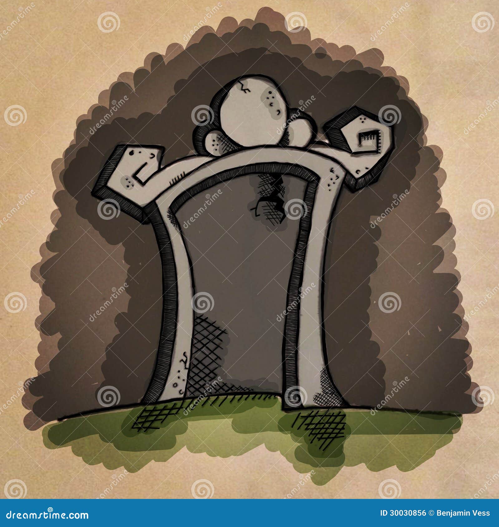 Blank Cartoon Tombstone Royalty Free Stock Image - Image: 30030856