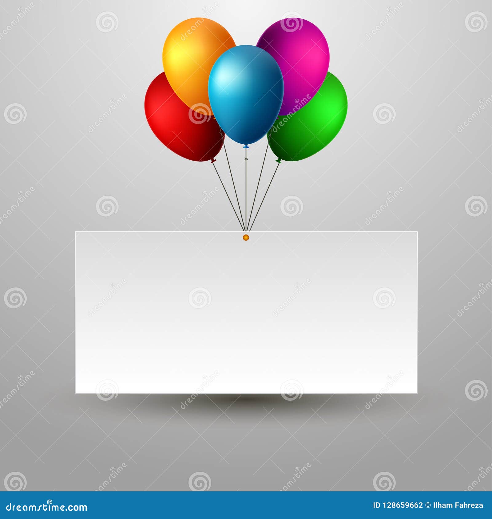 Blank Holiday Birthday Banner With Balloons Stock Vector