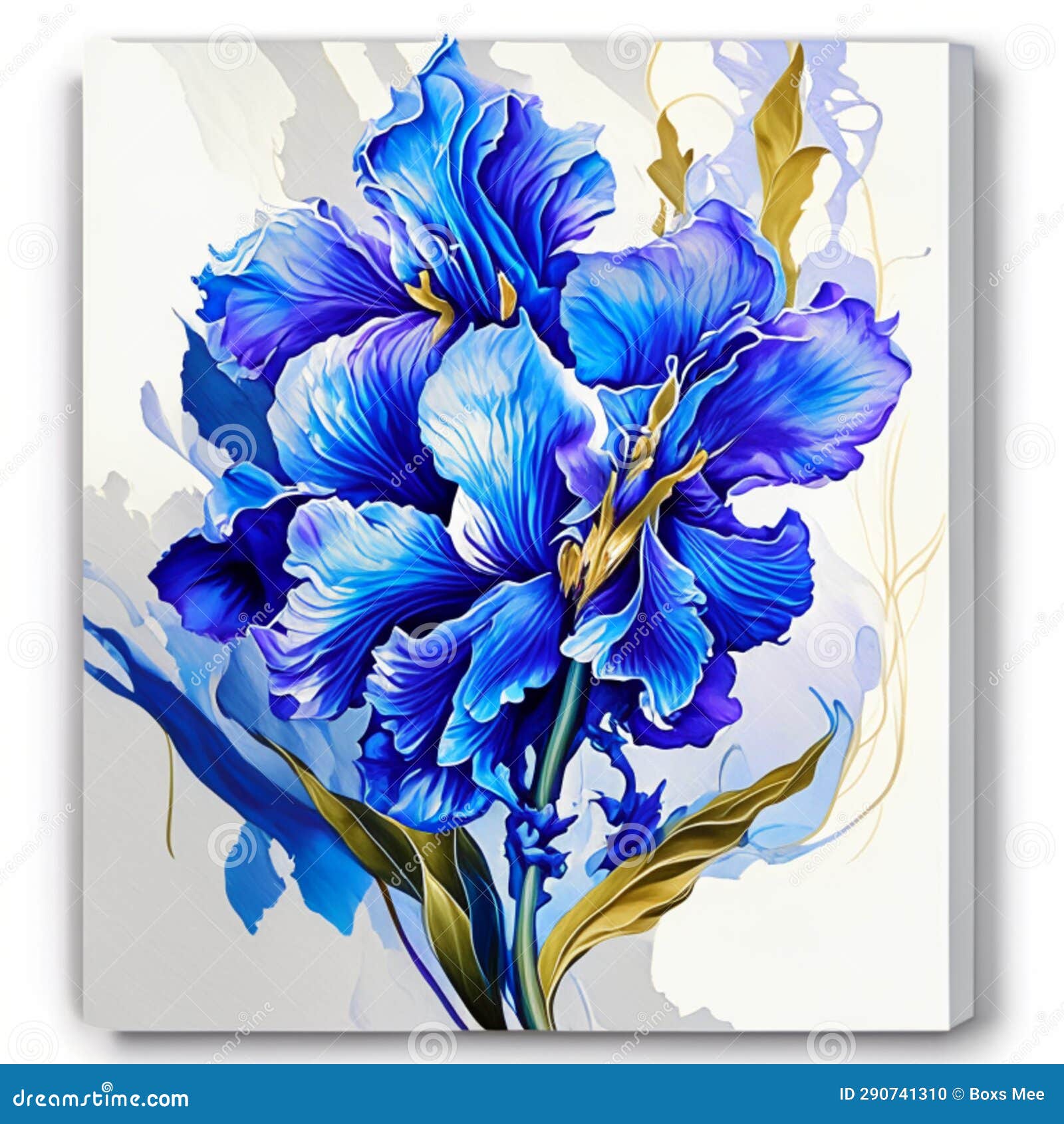 Illustration of Blue Iris on a White Background. Watercolor Painting ...