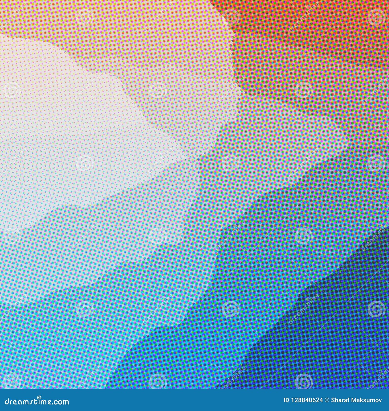 Illustration of Blue and Red Dots Square Background. Stock Illustration