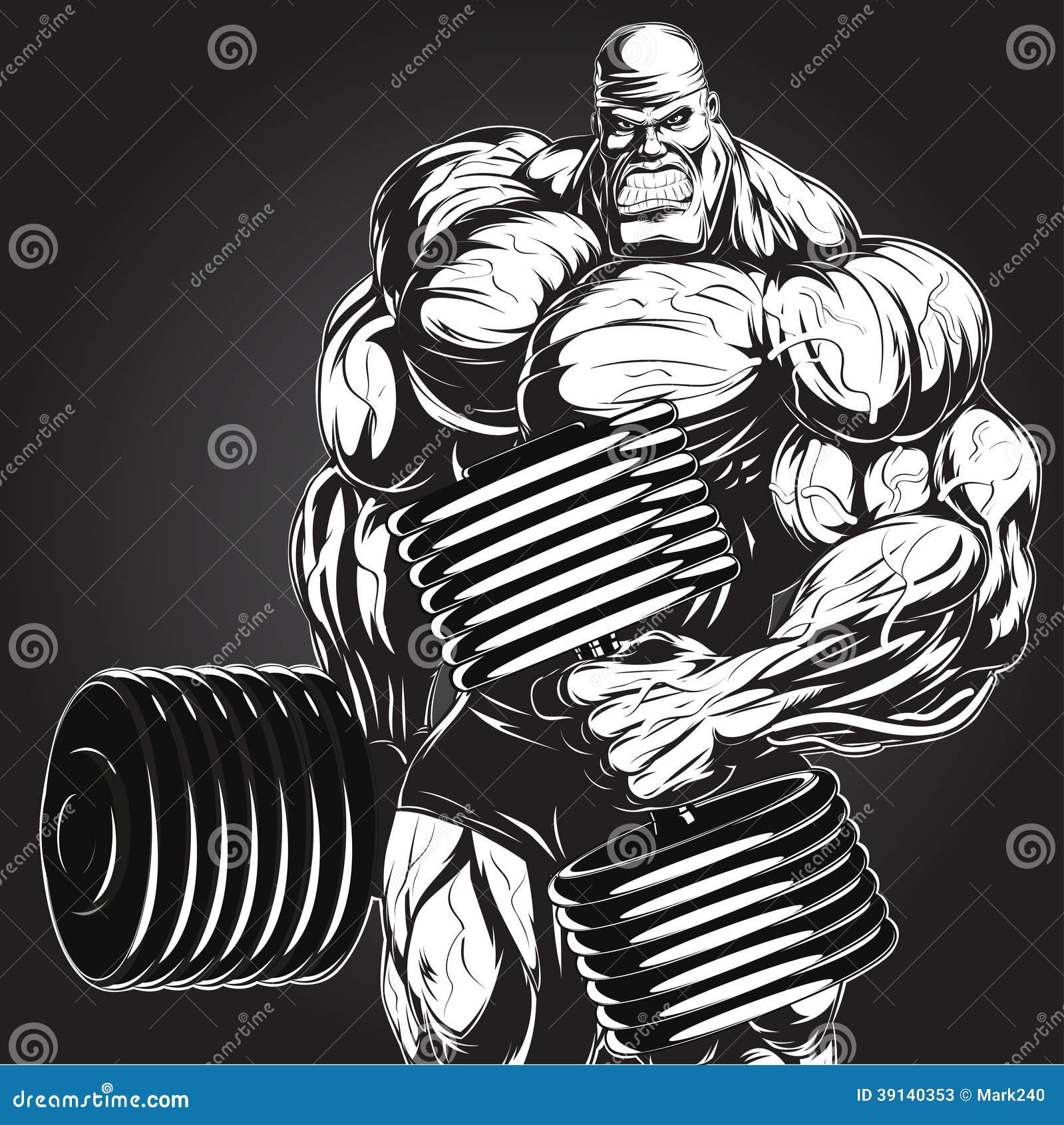 Illustration: Bodybuilder With Dumbbell Stock Vector - Image: 39140353