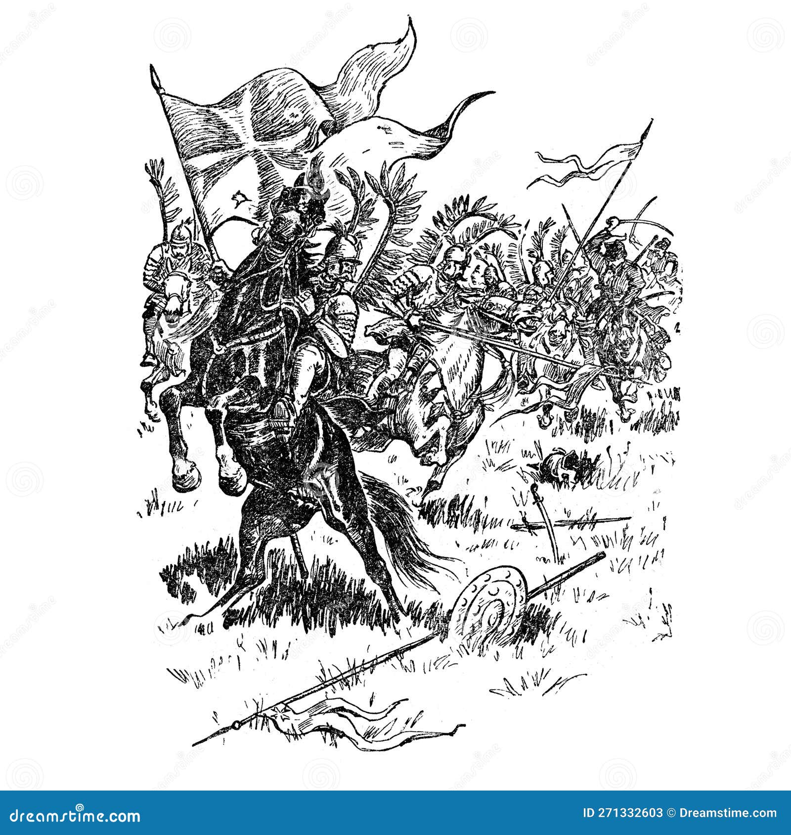 circa 1648: battle of the cossacks at yellow waters