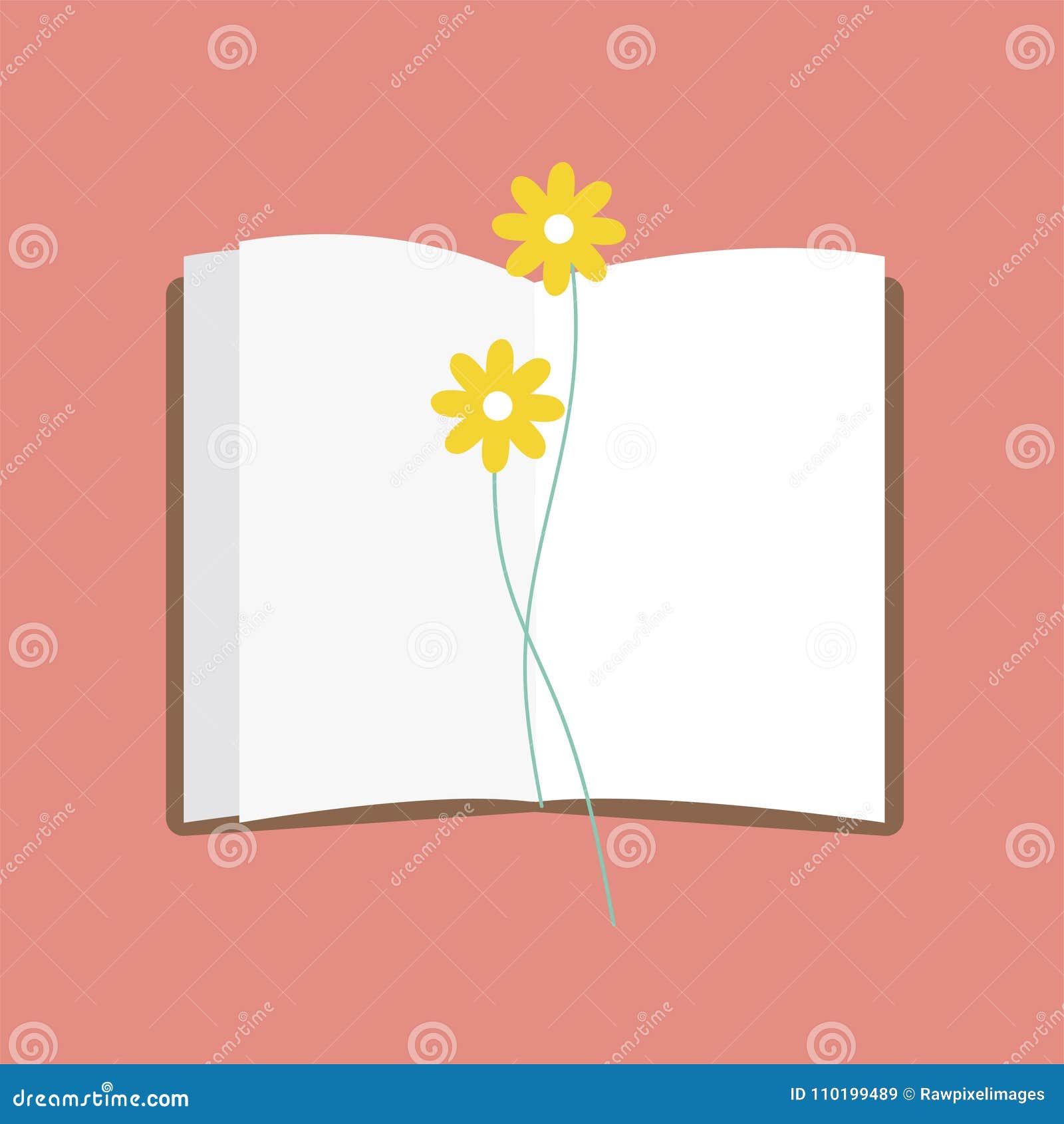 Illustration of Book and Flower Stock Illustration Illustration of