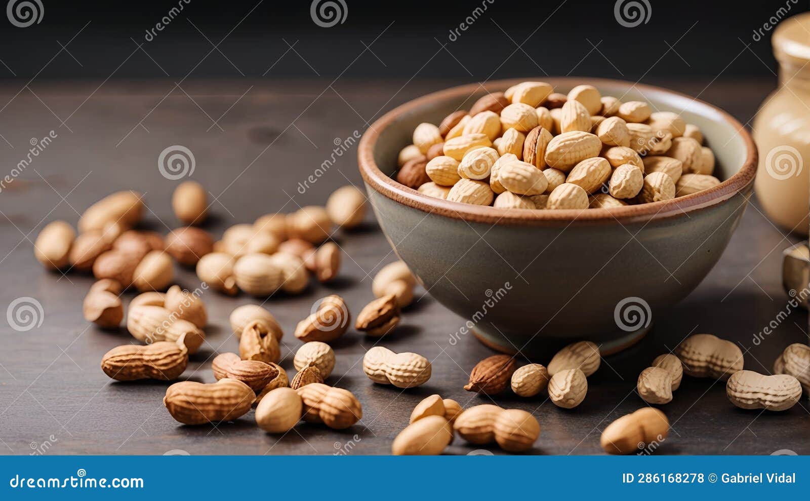 Bowl with Peanuts. Generated by AI. Stock Illustration Illustration