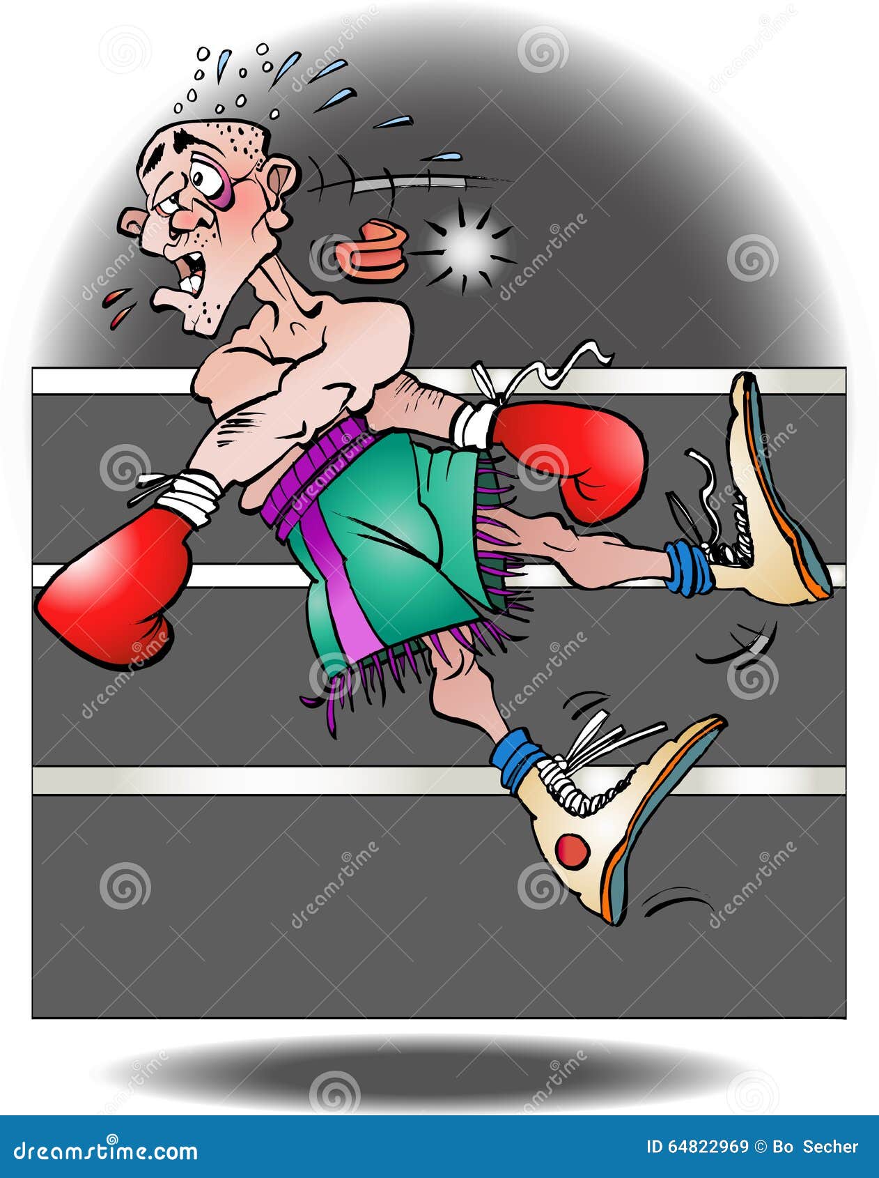 A Illustration of a Boxer Knocked Out Stock Vector Illustration of