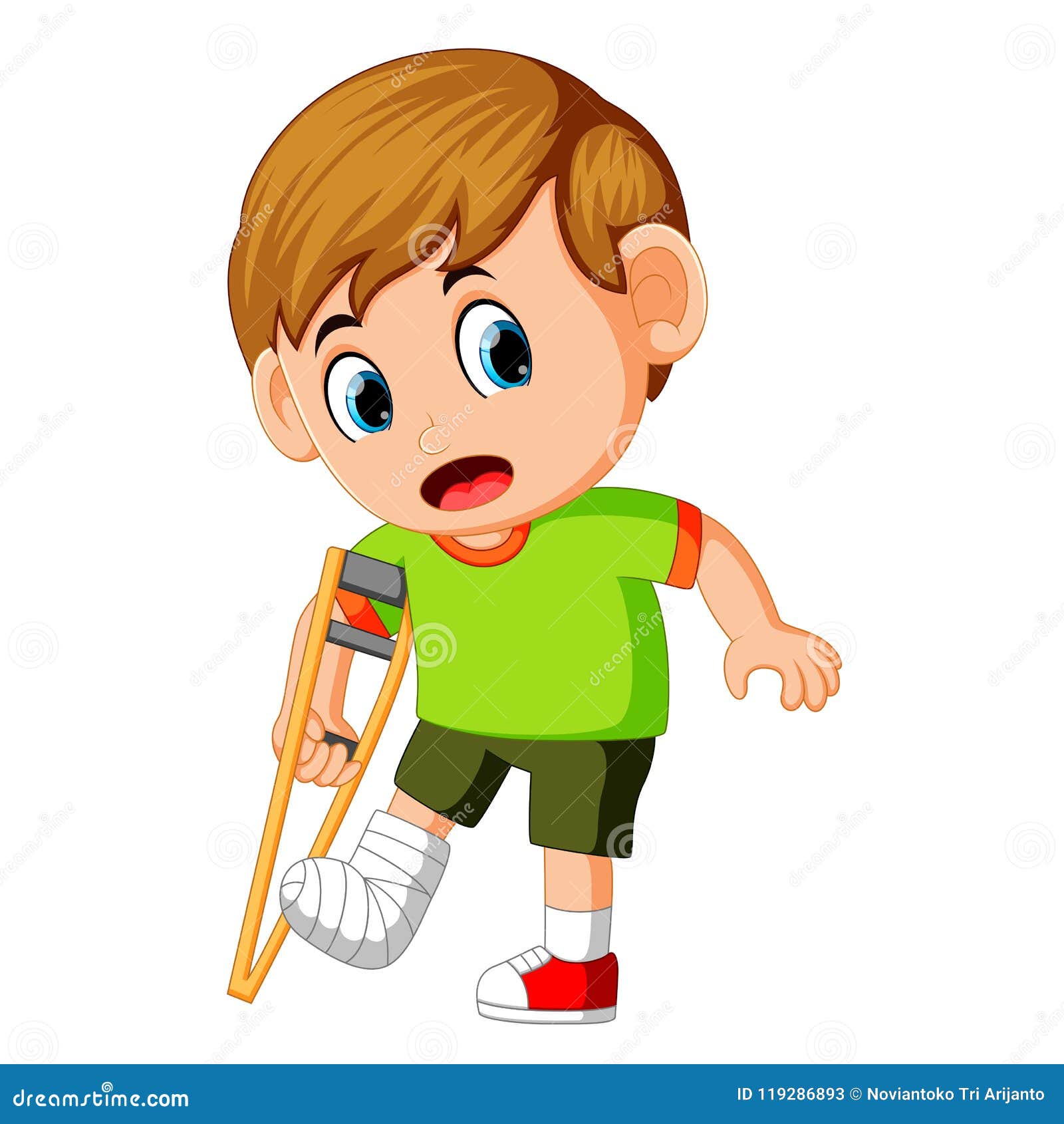 Boy with broken leg stock vector. Illustration of care - 119286893