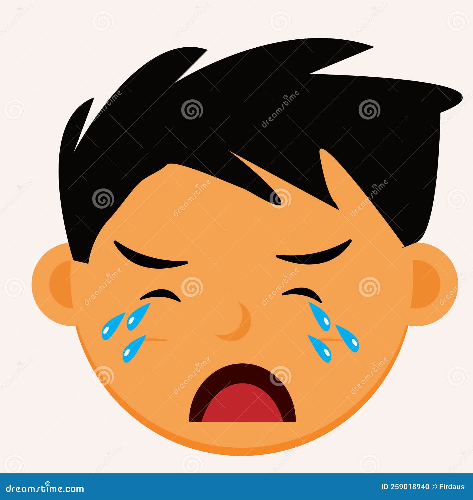 Illustration Boy Character is Crying Stock Vector Illustration of