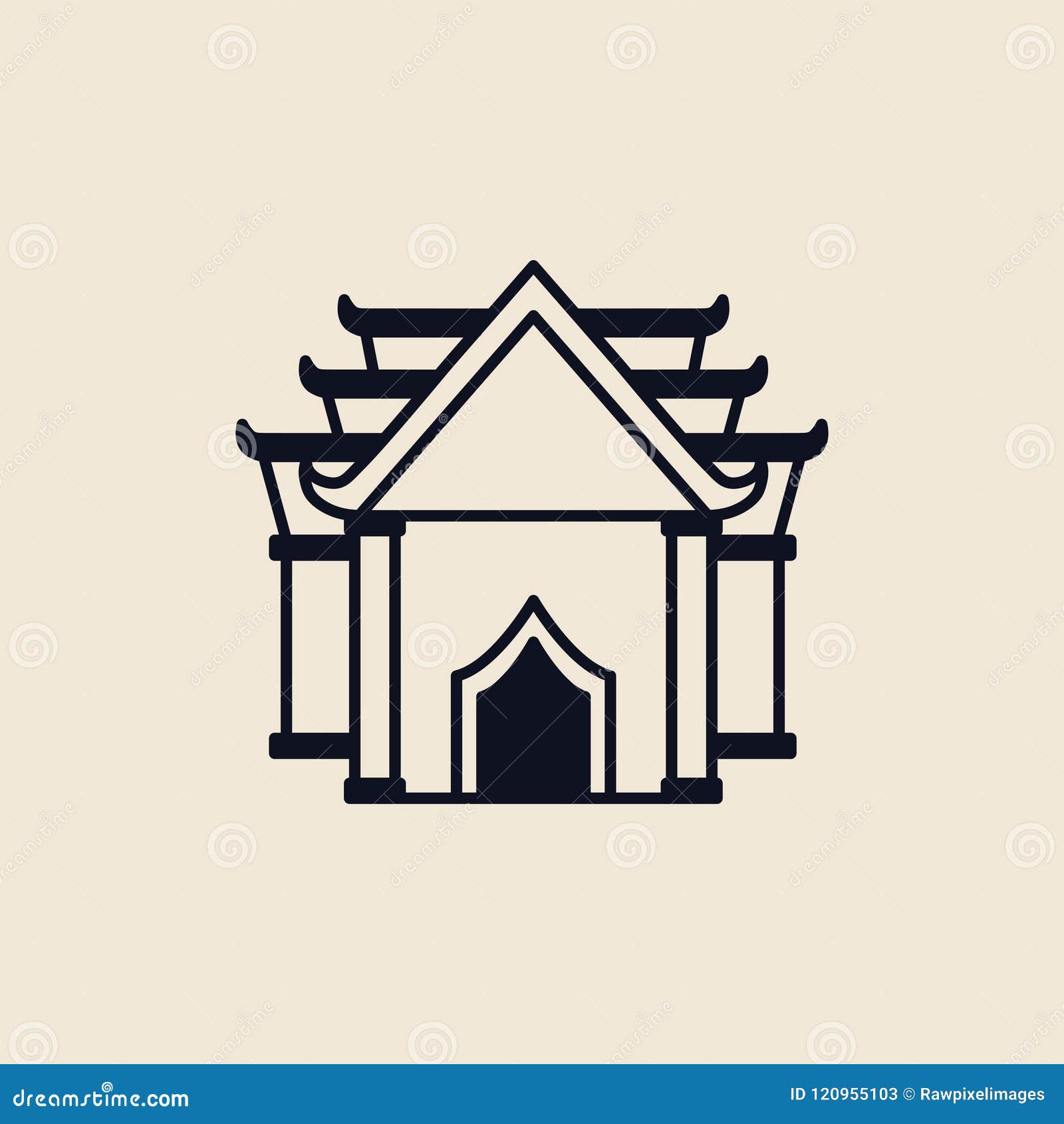 Illustration of a Buddhist Temple Stock Vector - Illustration of pure