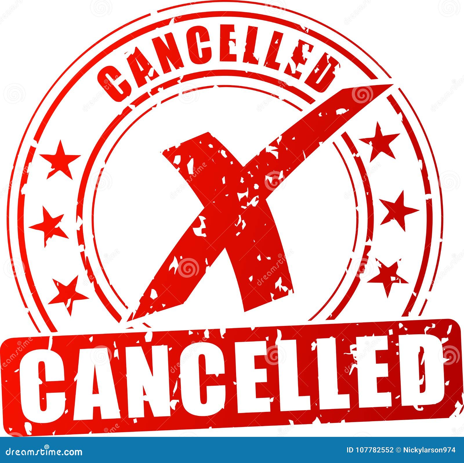 Cancelled red stamp stock vector. Illustration of office - 107782552
