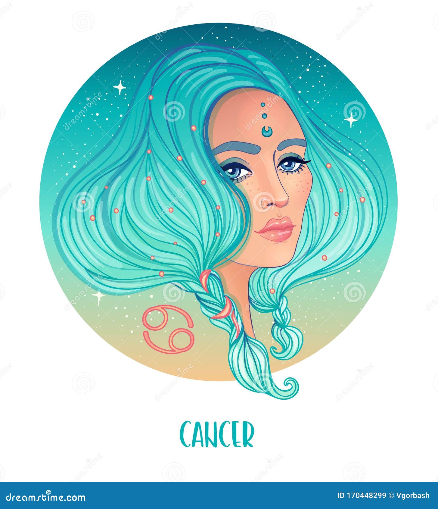 Cancer Girl Zodiac SVG