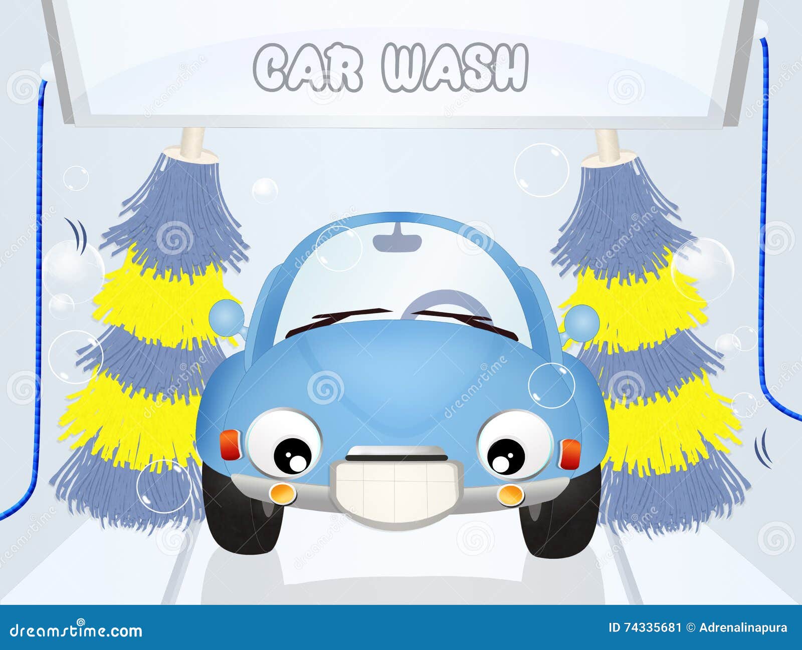 Illustration of car wash stock illustration. Illustration of brushes
