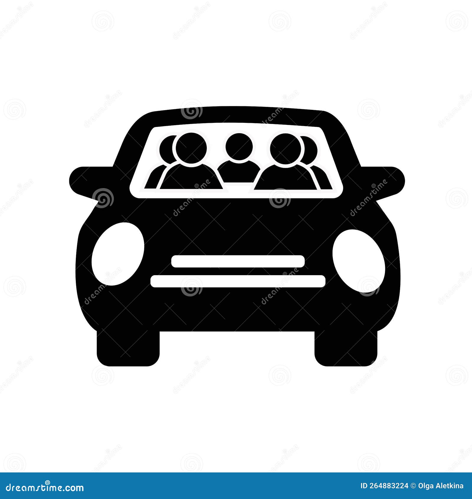 Illustration of Carpooling Icon on White Background Stock Vector ...