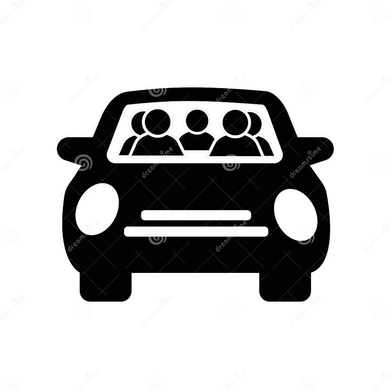 Illustration of Carpooling Icon on White Background Stock Vector ...