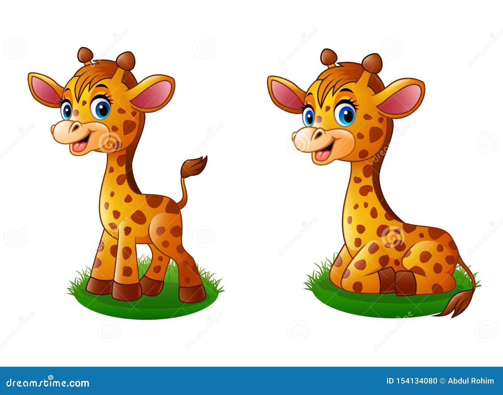 Download Cartoon Baby Giraffe Collections Set Stock Vector ...