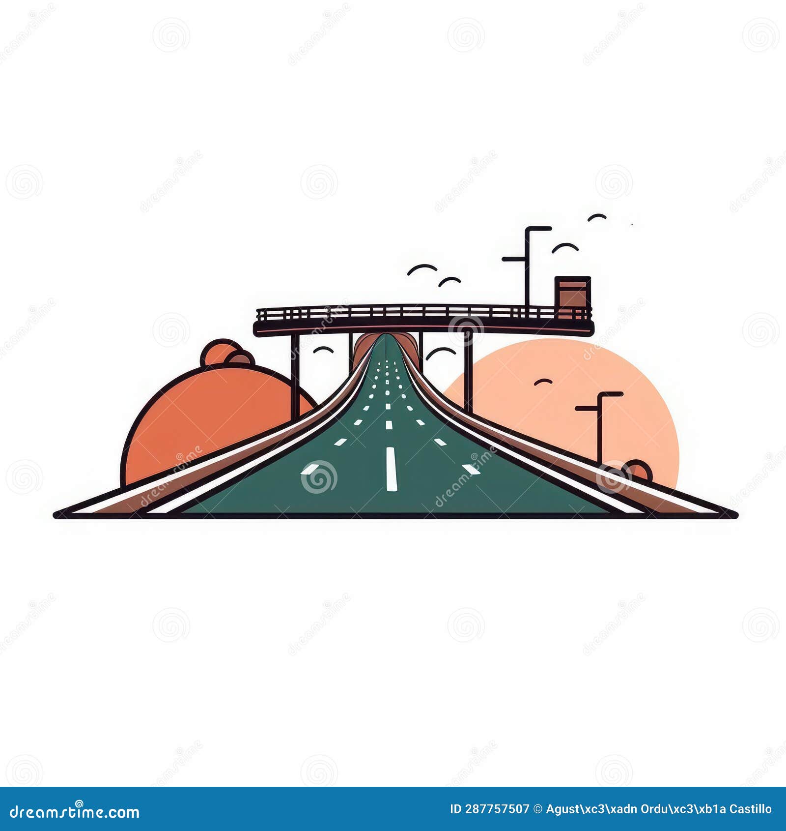Illustration of a Cartoon Drawing of a Road. Stock Illustration ...