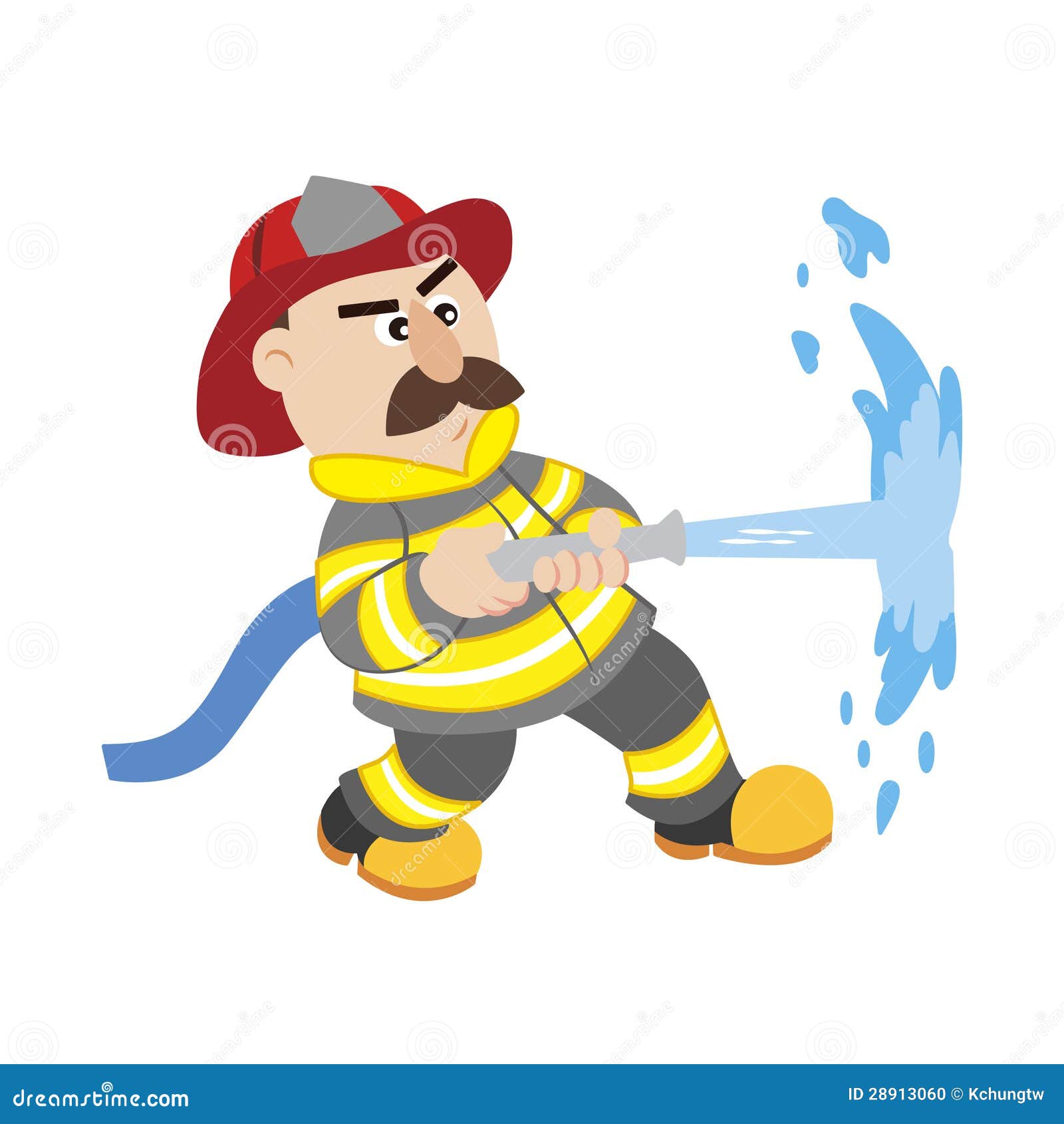 An Illustration Of Cartoon Fireman Stock Vector - Illustration of cute