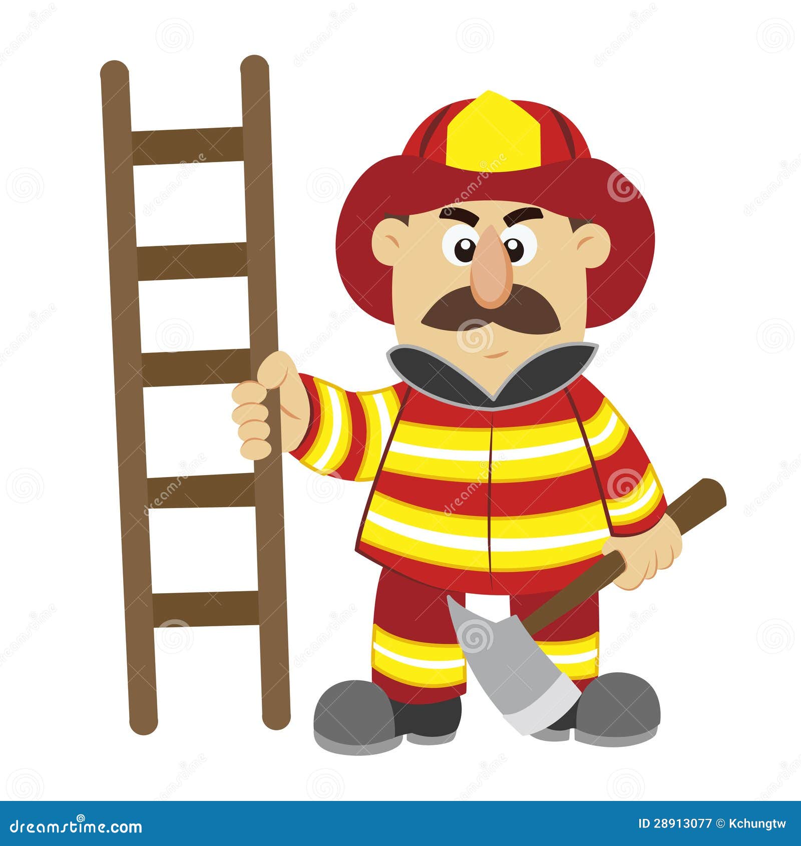 An Illustration Of Cartoon Fireman Stock Vector - Image: 28913077