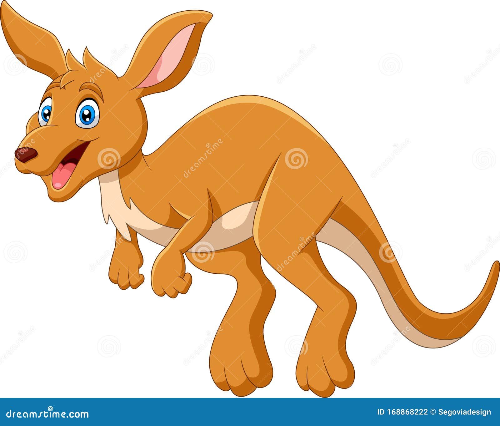 Cartoon Funny Happy Jumping Kangaroo Stock Vector - Illustration of cute,  nature: 168868222