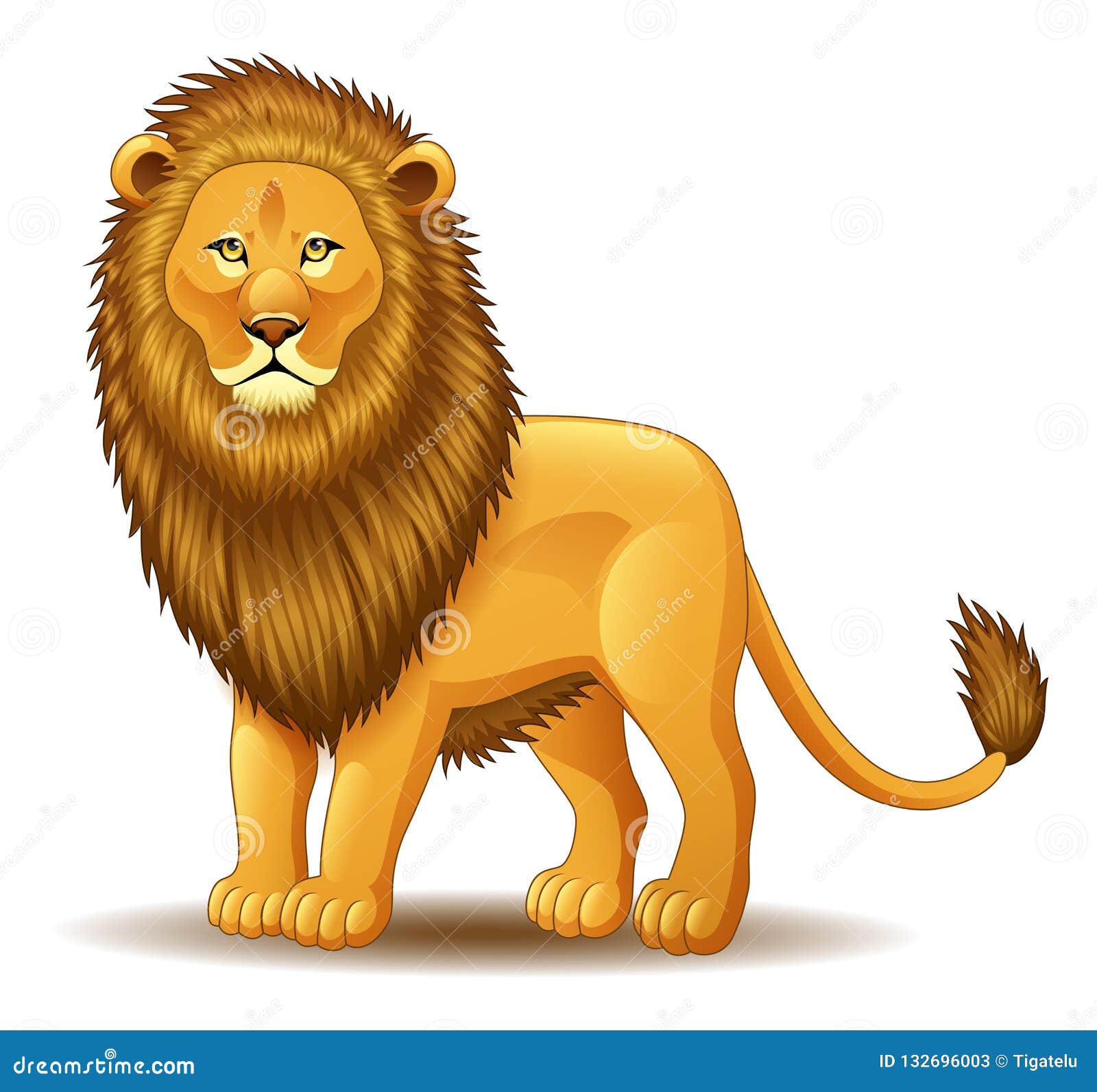 cartoon lion king  on white background