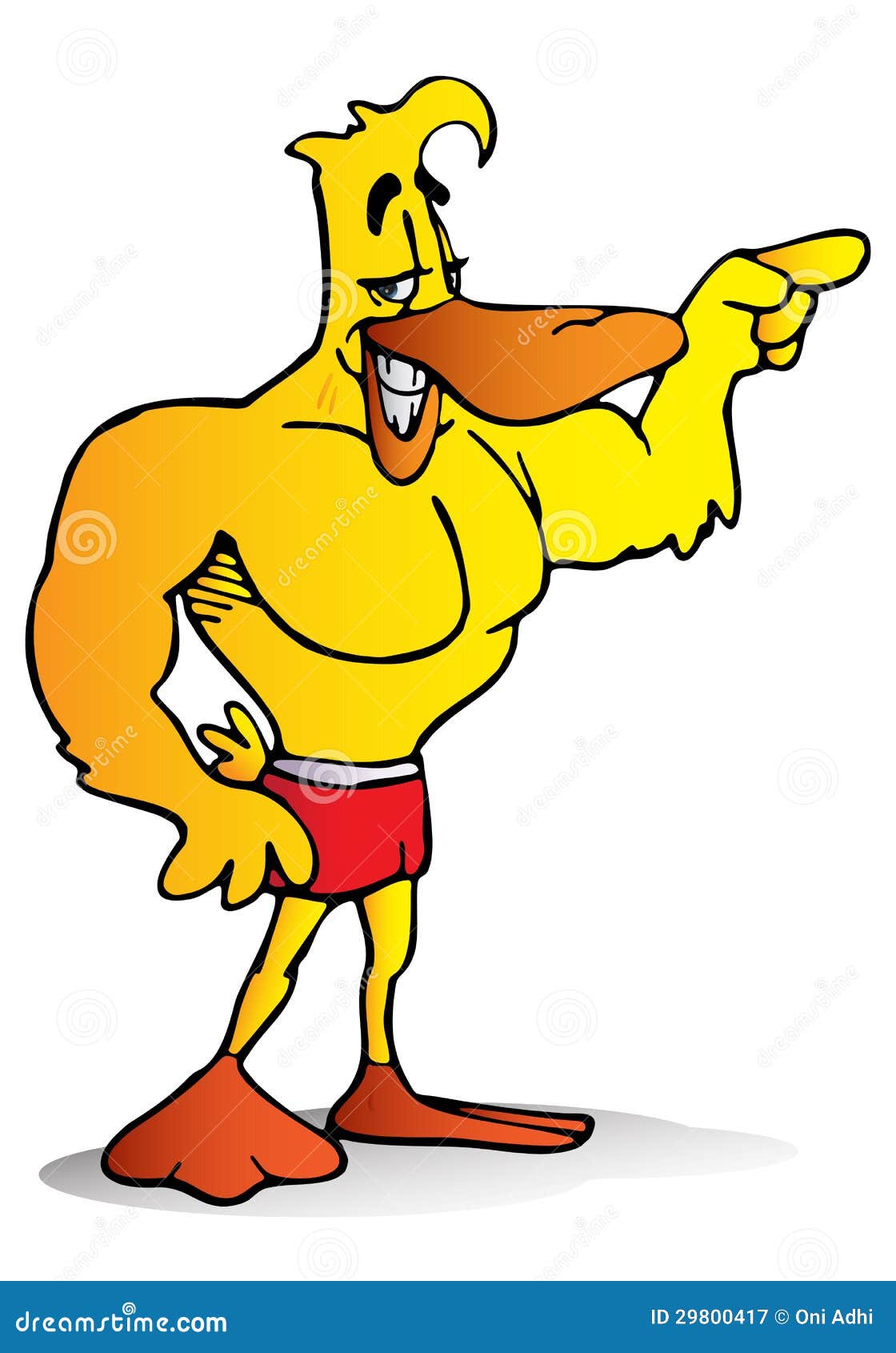 macho duck pointing