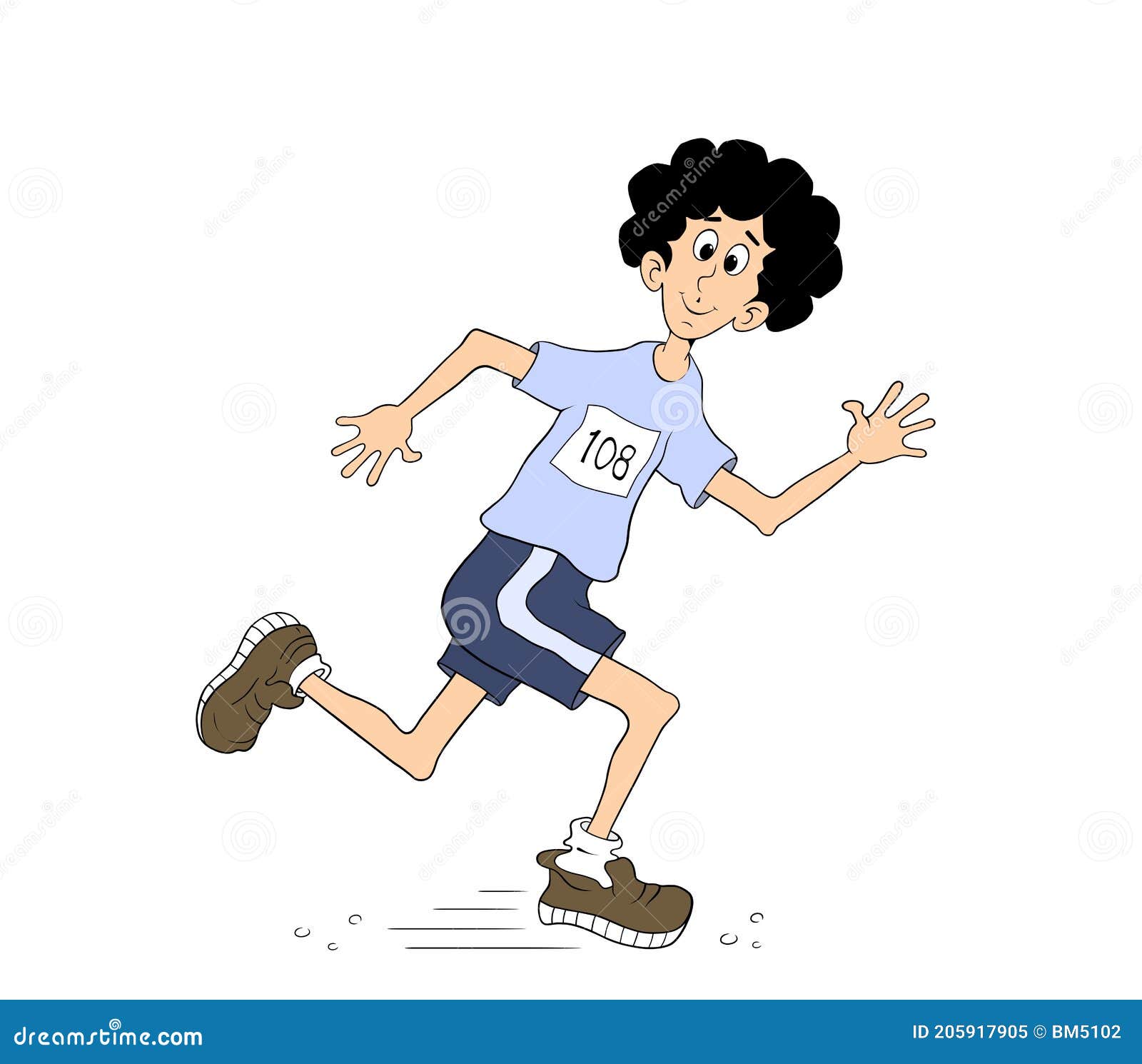 Cartoon person running stock illustration. Illustration of cartoon -  205917905