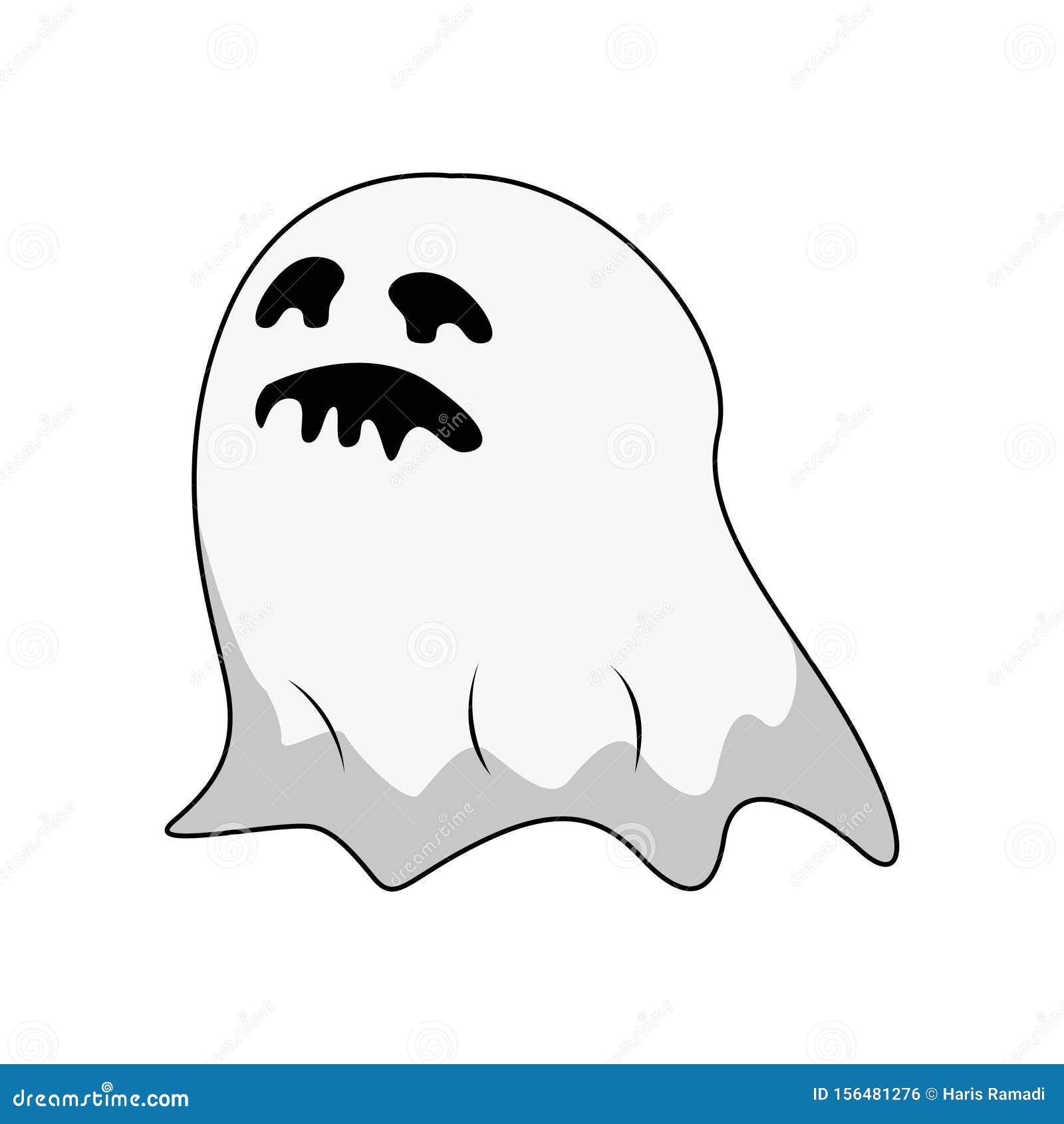 Ghost Cartoon Character, Fly Funny White Ghost Halloween Stock Vector -  Illustration of mystery, scary: 156481276