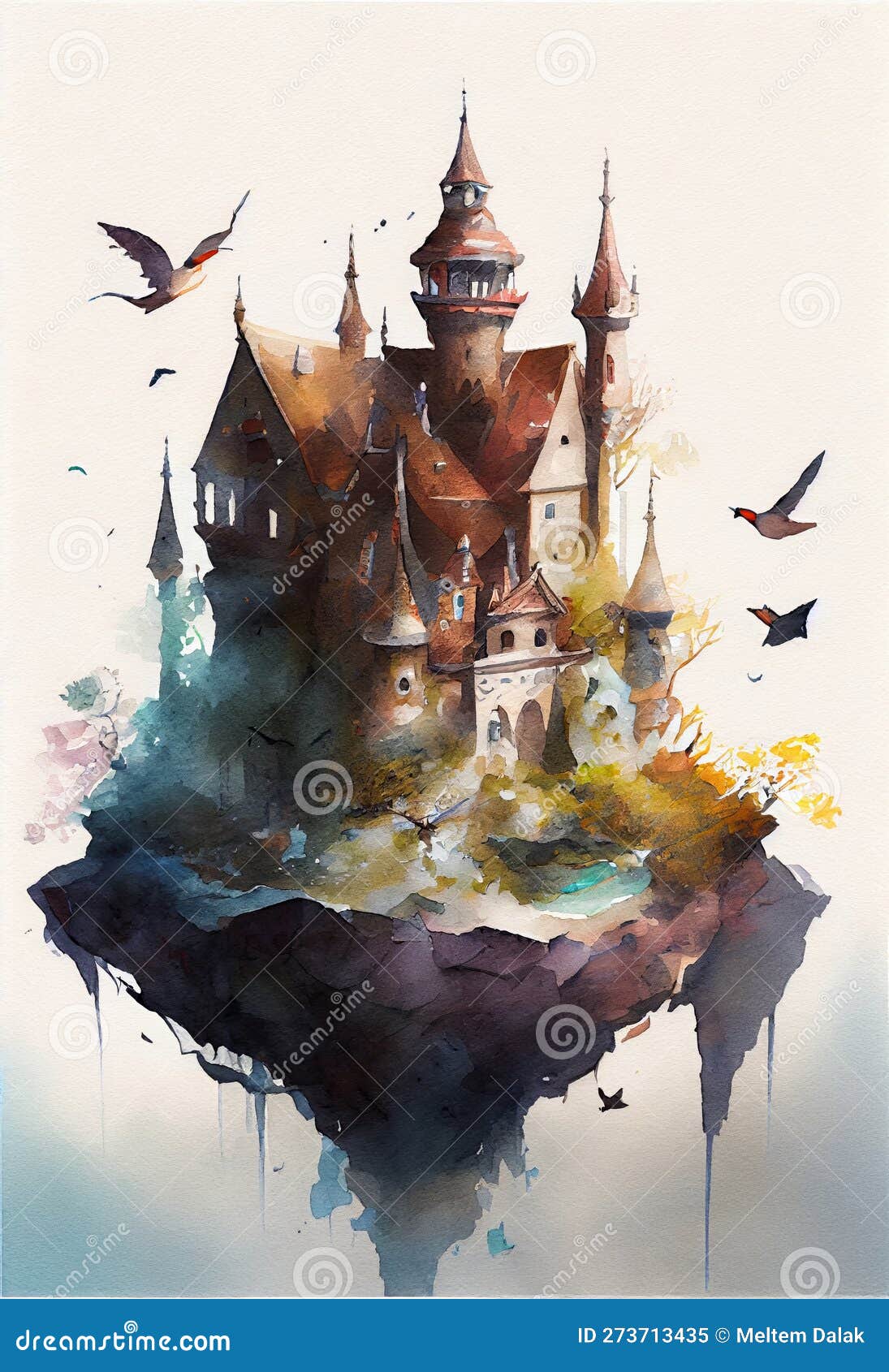 Watercolor Castle Art Project