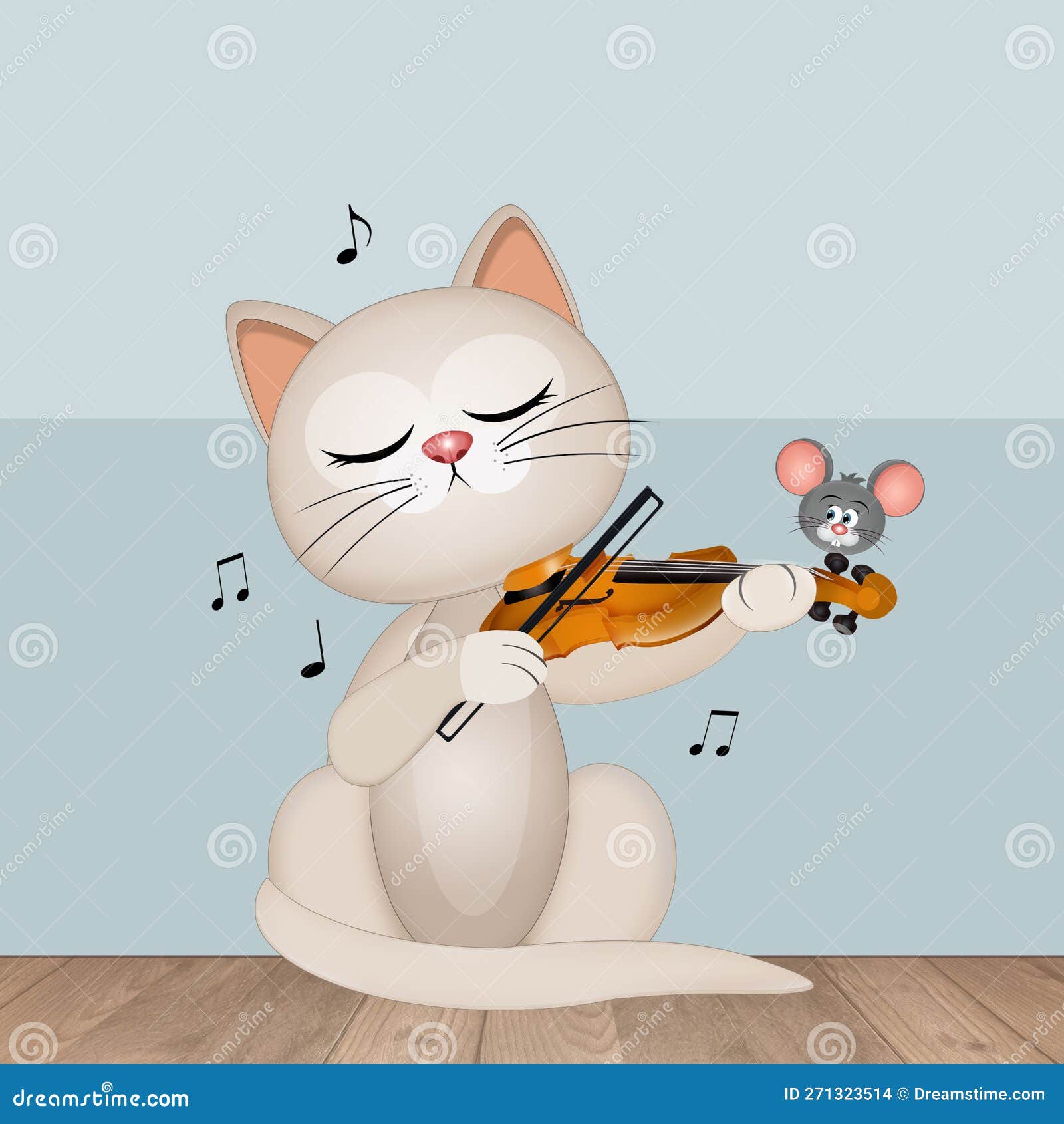 Illustration of Cat Playing the Violin Stock Illustration Illustration of violin, philharmonic