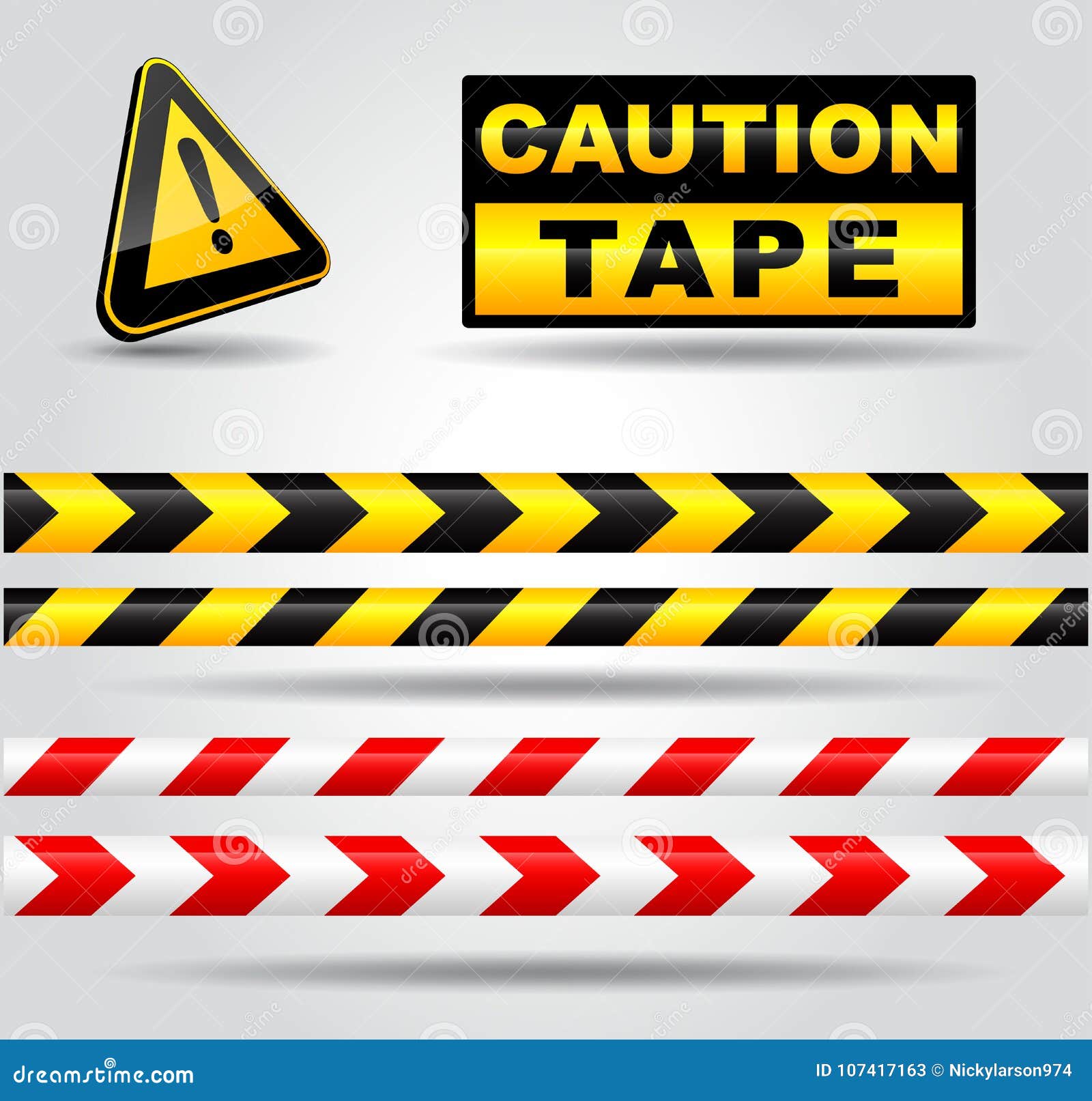 Caution Tape on White Background Stock Vector Illustration of barrier