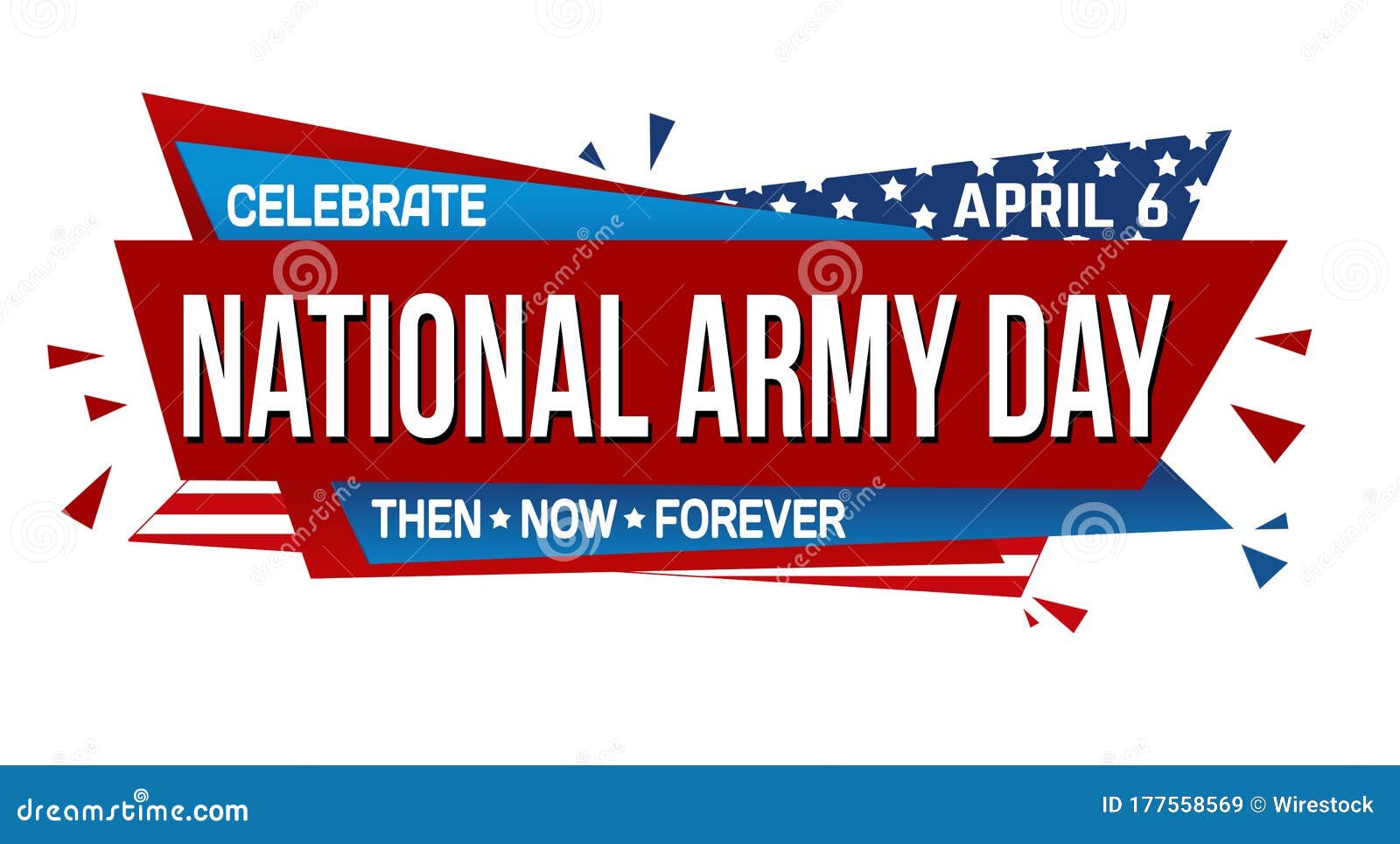 Illustration of a [Celebrate National Army Day] Sign Against a White