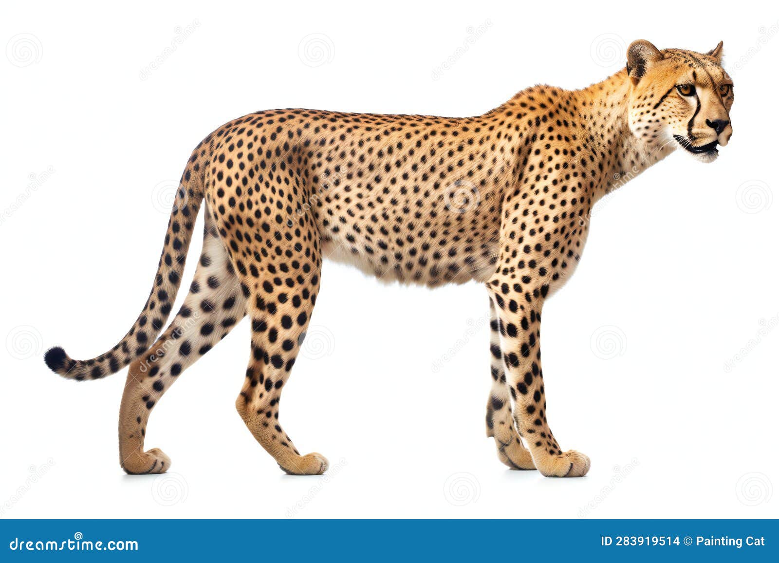 Cheetah in Front of a White Backgrounf Stock Illustration ...