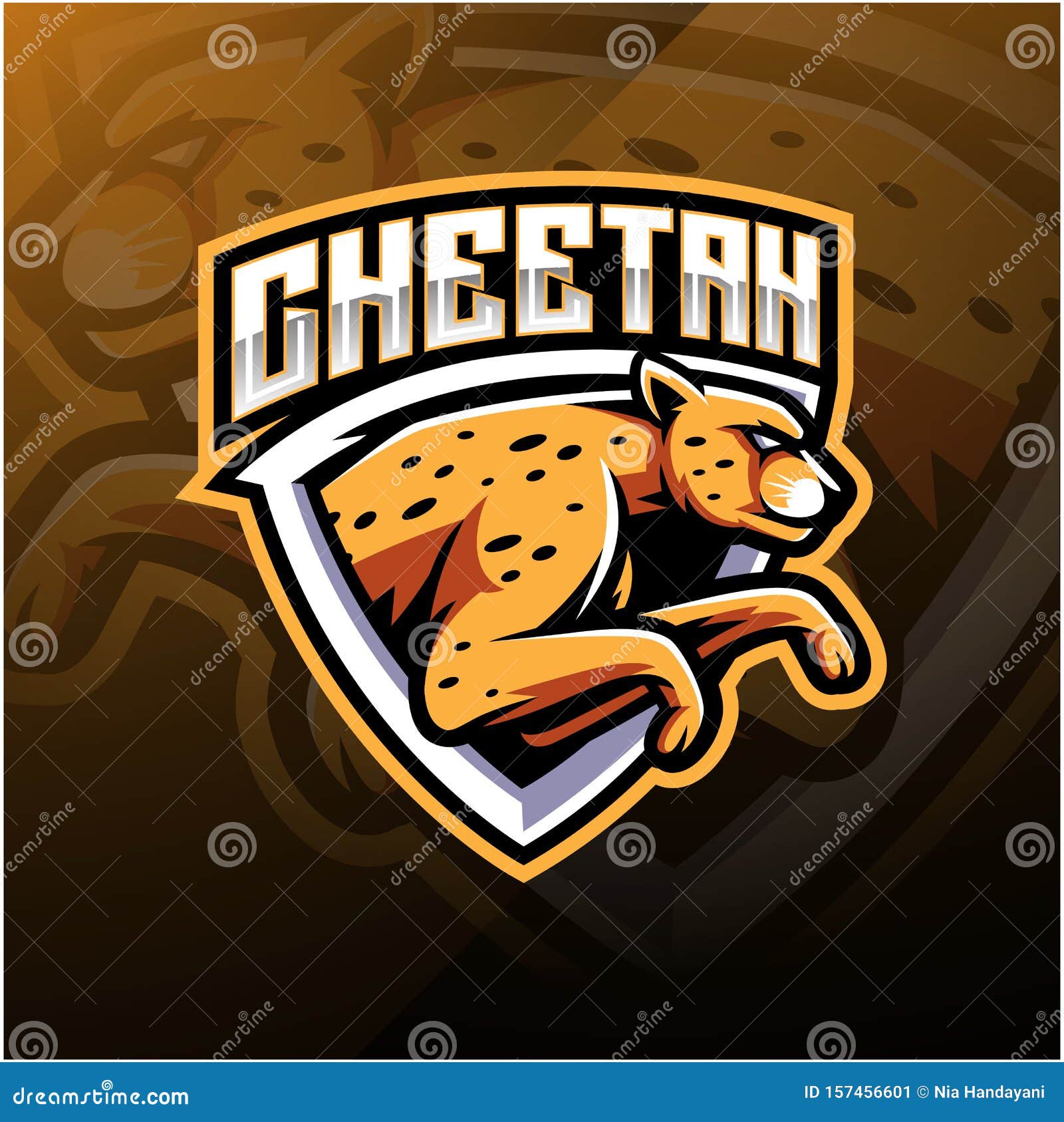 Cheetah Sport Mascot Logo Design Stock Vector - Illustration of