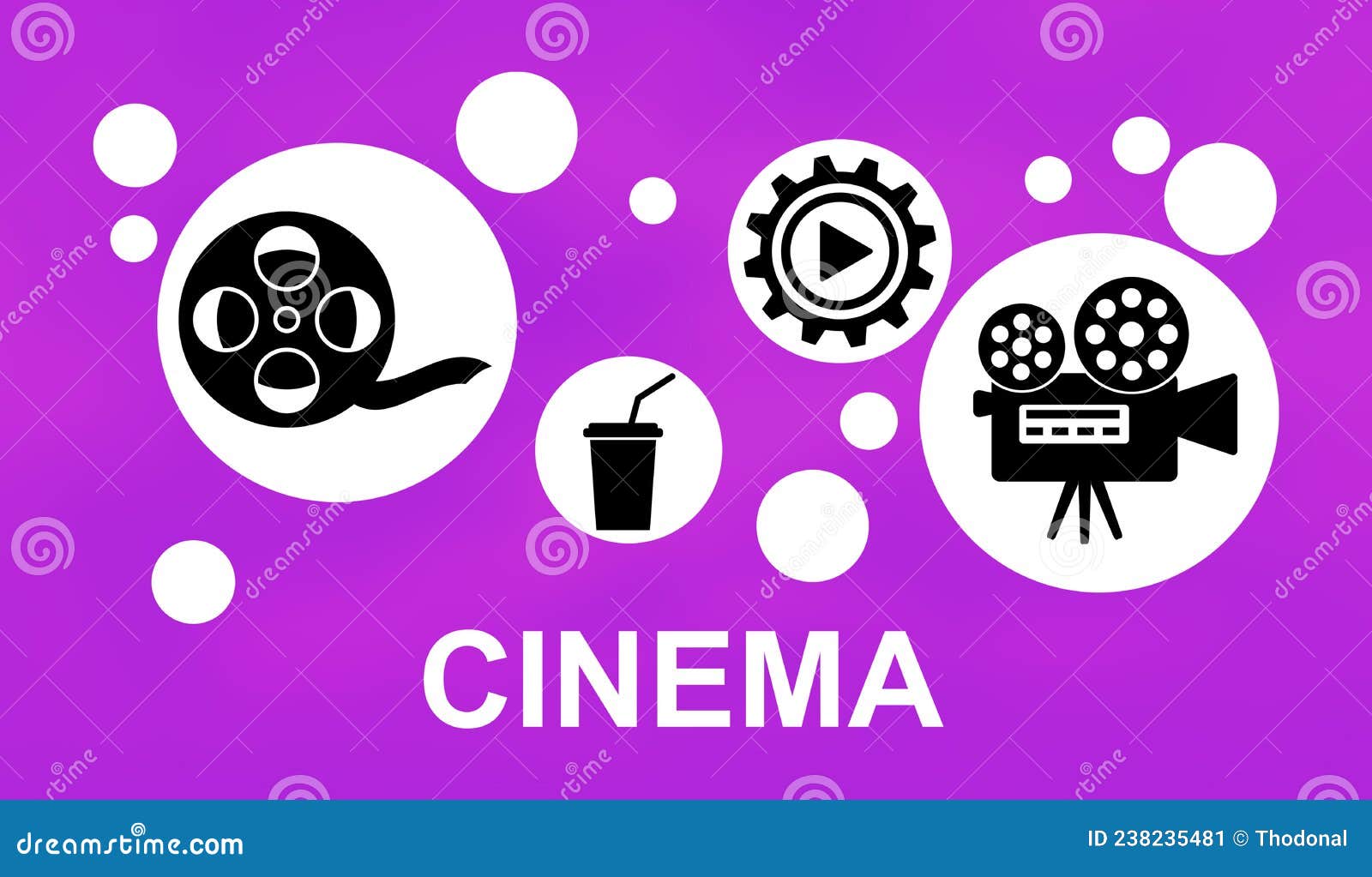 Concept of cinema stock illustration. Illustration of camera 238235481