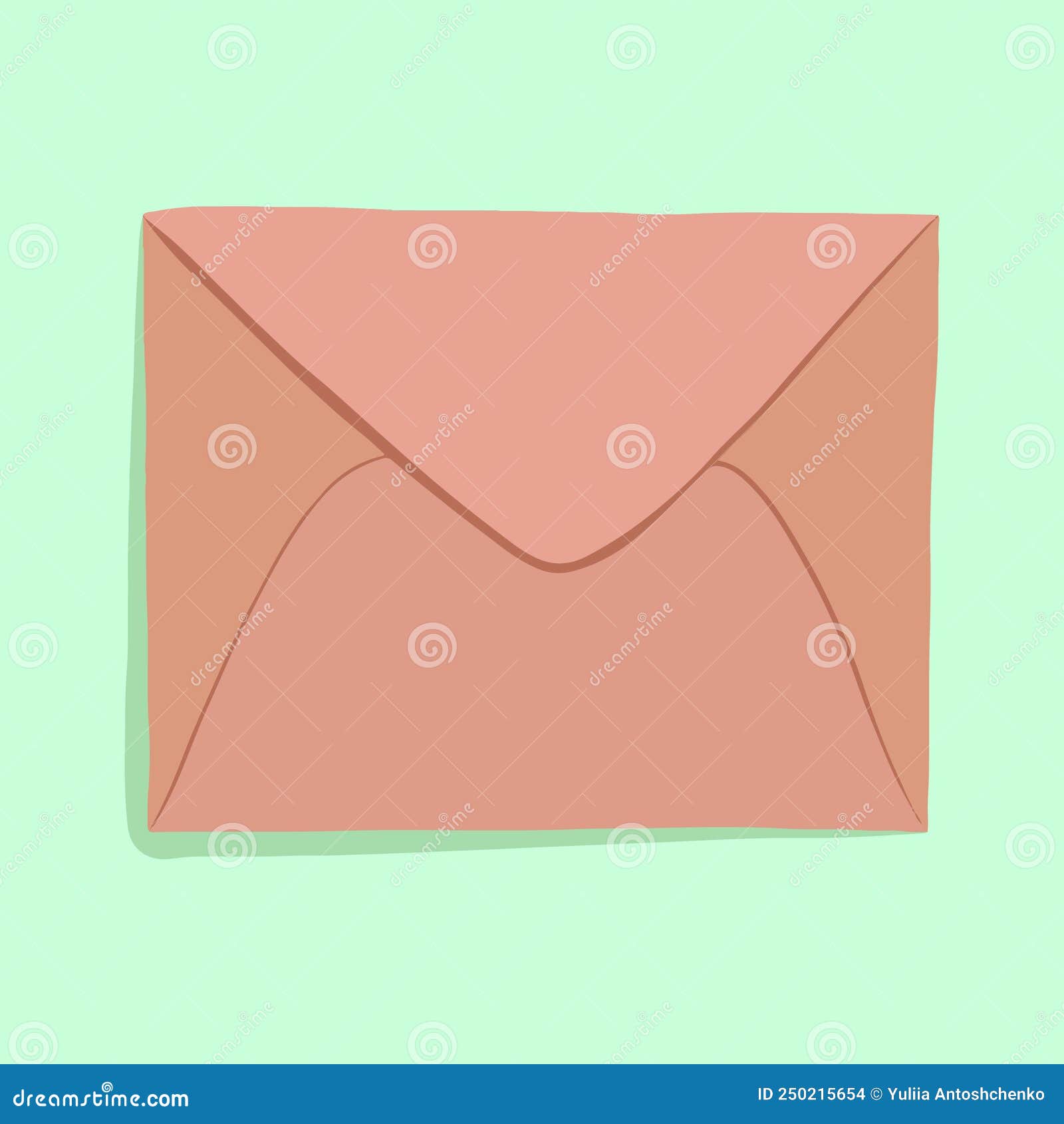 Illustration of a Closed Orange Envelope. Stock Vector Illustration