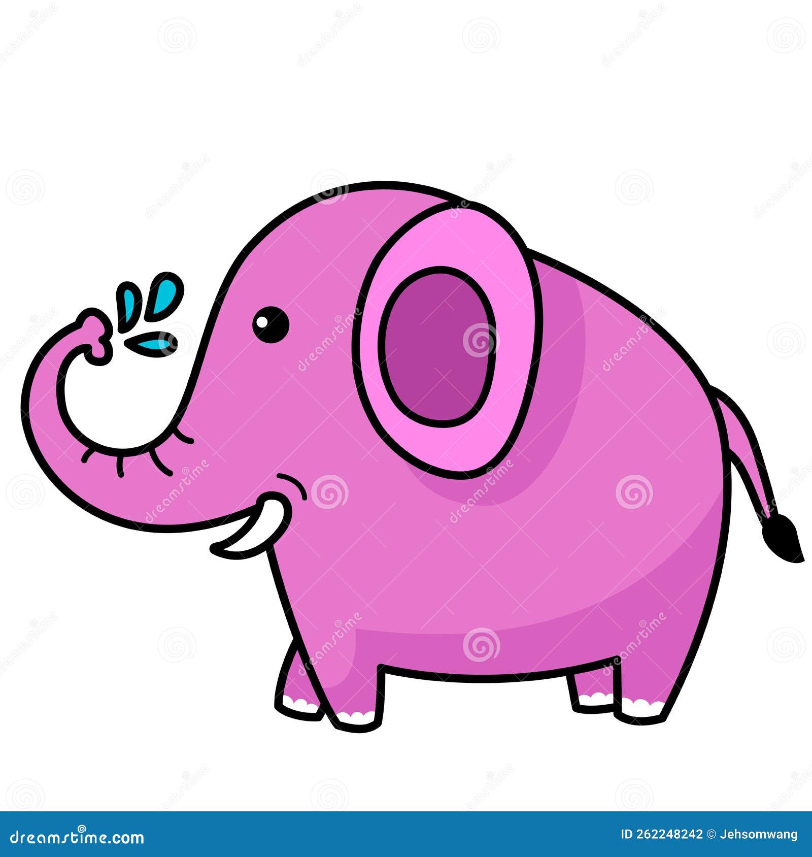 Colorful Cartoon Character Elephant Stock Vector Illustration of
