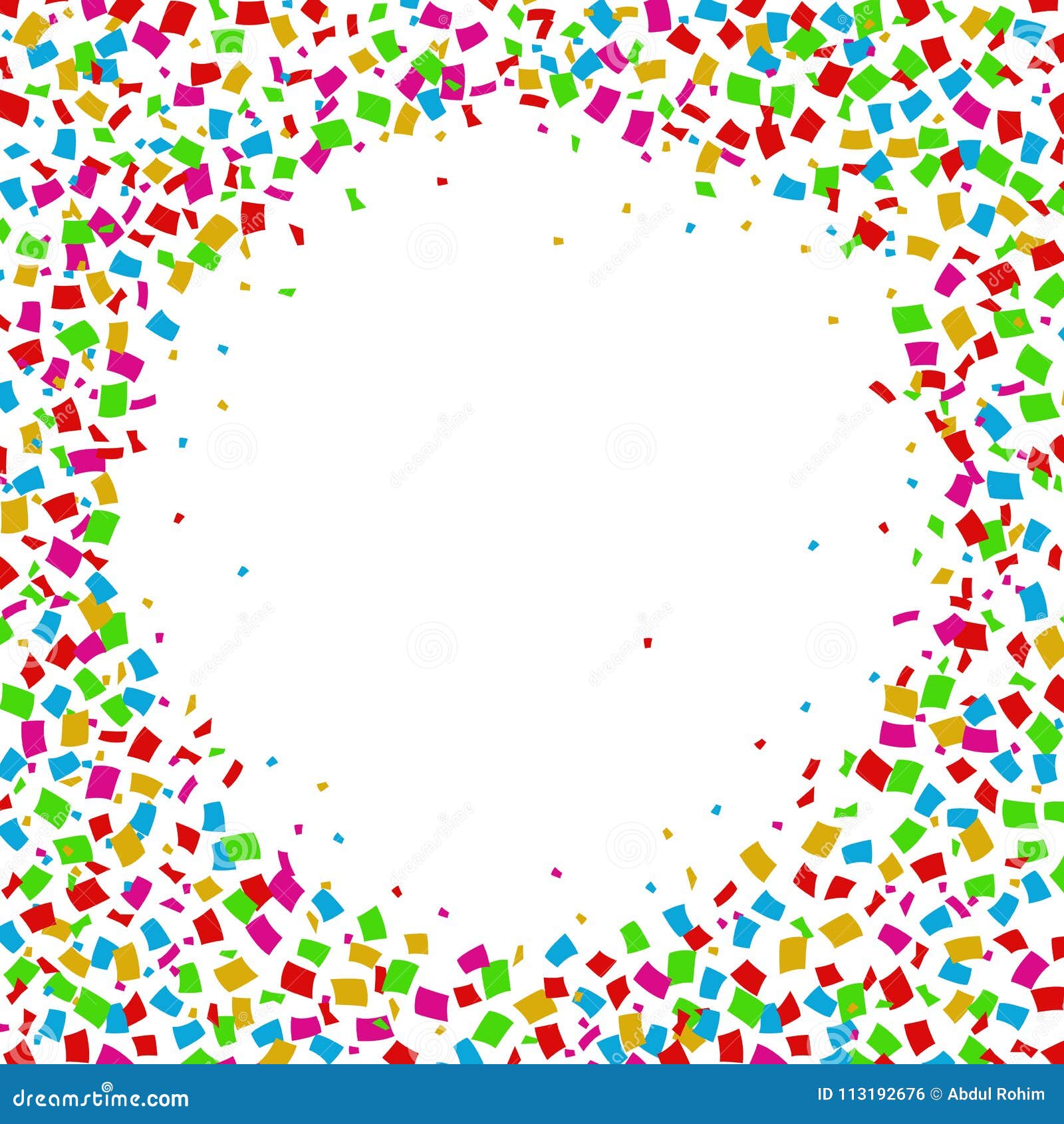 Colorful Confetti Frame On White Background Stock Vector Illustration