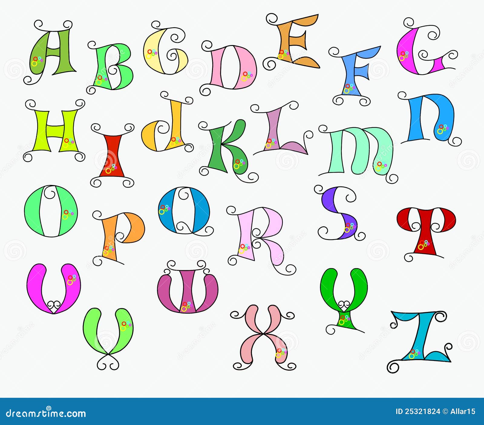 Illustration of Colorful Funky Alphabet Stock Illustration ...