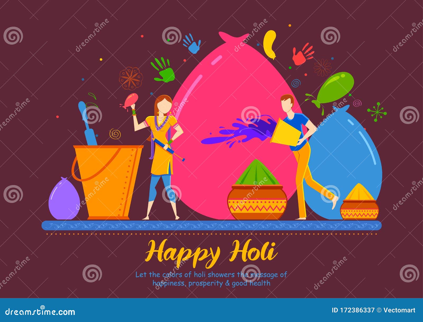 Colorful Happy Holi Background for Festival of Colors Celebration Greetings  Stock Vector - Illustration of happy, color: 172386337