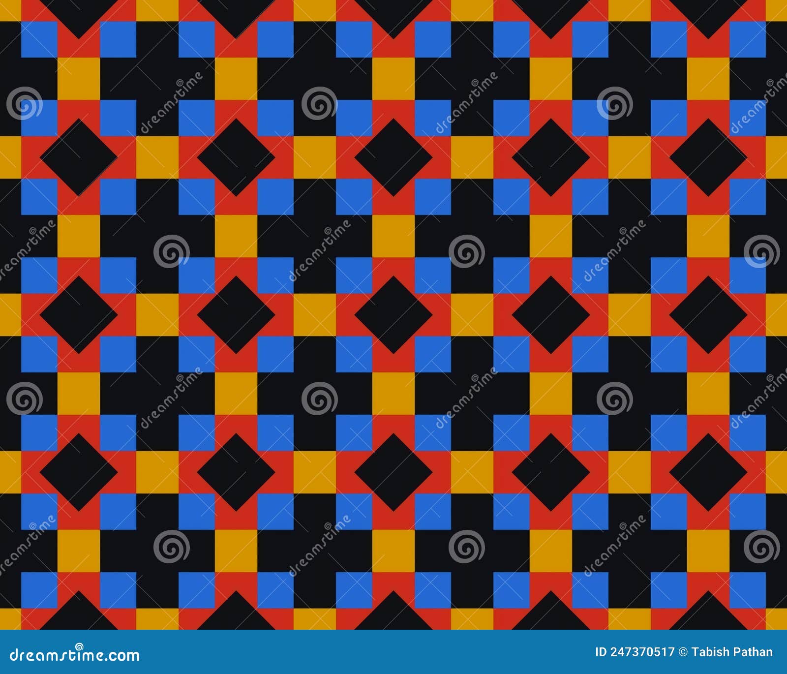  of a colorful seamless cross and rhombus shaed tile pattern