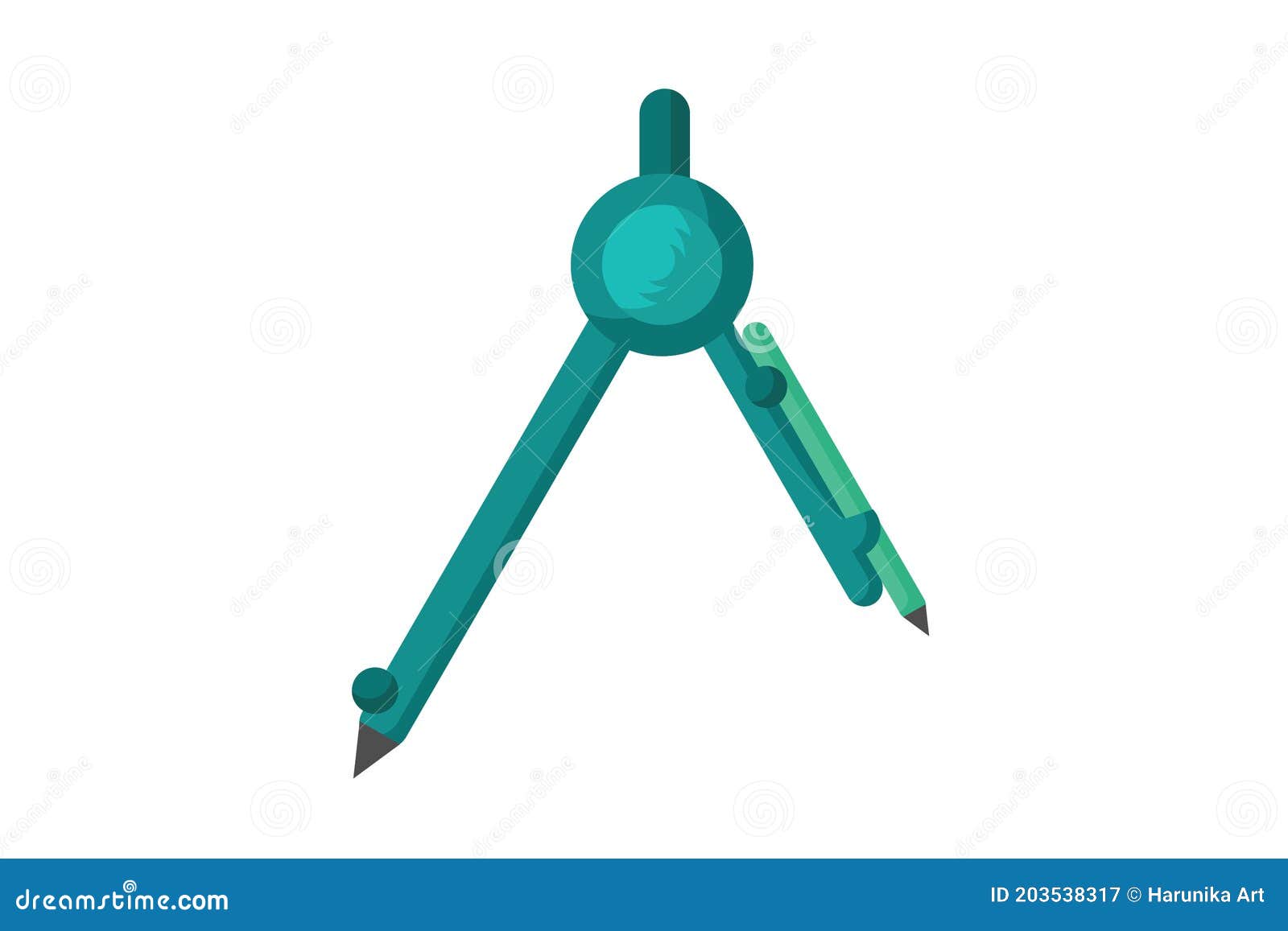 Vector Illustration of Compass School Equipment Stock Vector