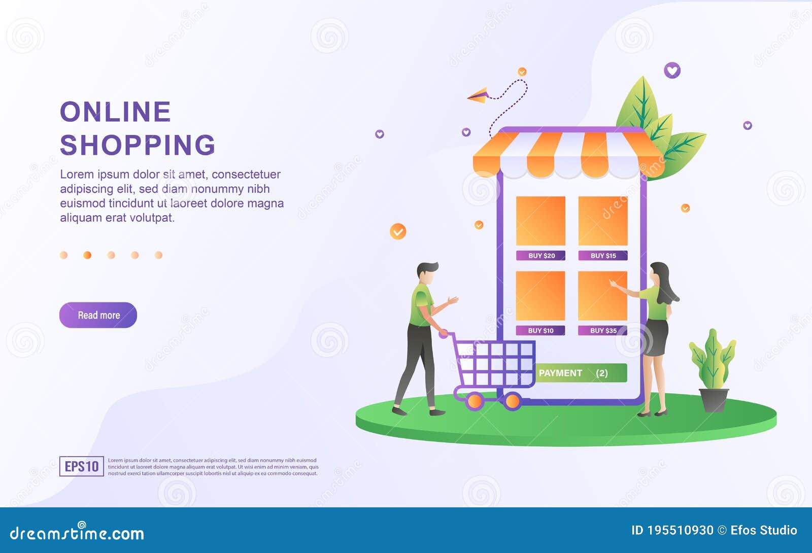 Illustration Concept of Online Shopping with Categories of Item Choices